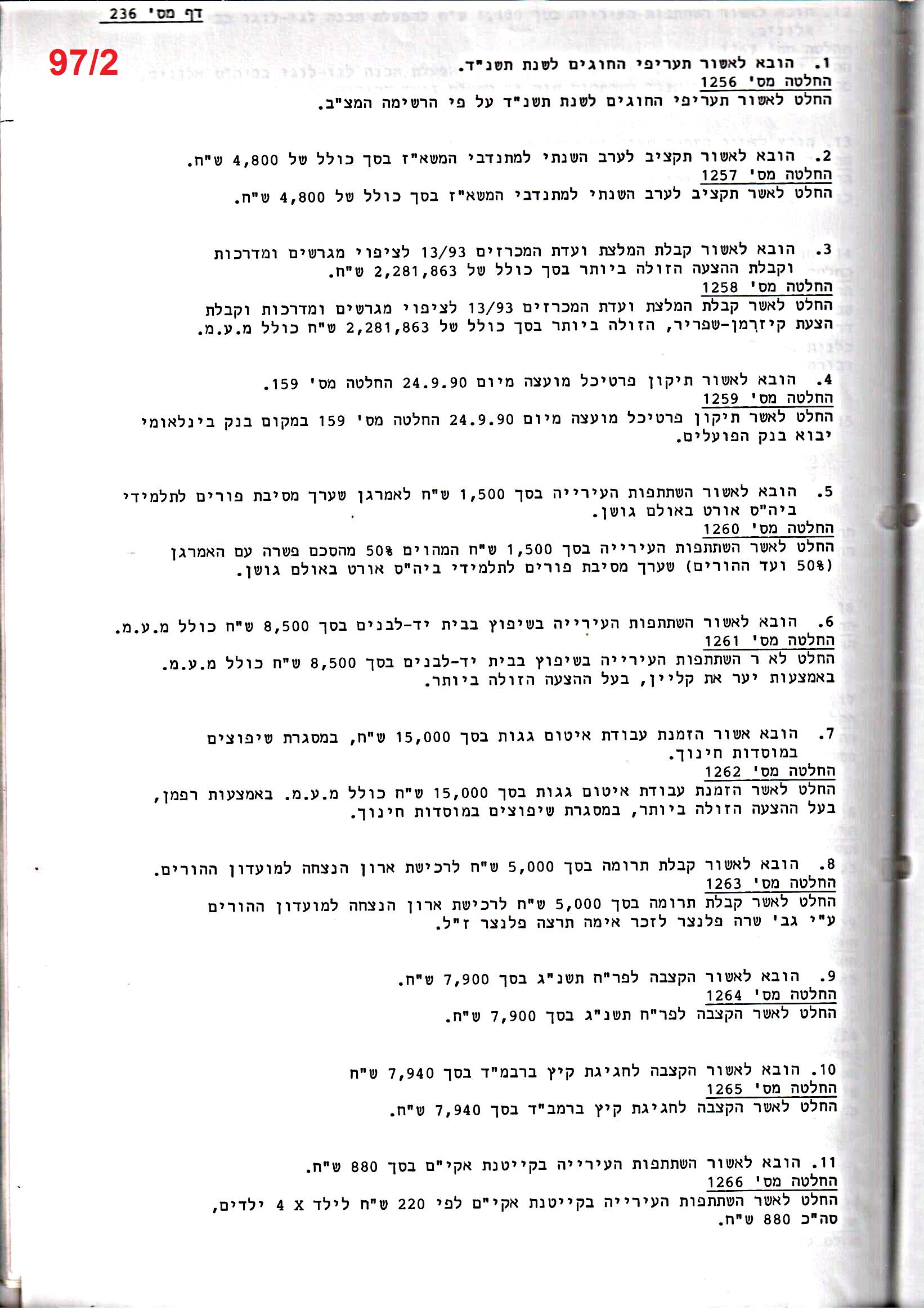 פרוטוקול 25 – ועדות – 11.10.93 – 1.7.91 כספים by riki deri - Illustrated by מוזיאון בית גרושקביץ / כרך 25 - Ourboox.com