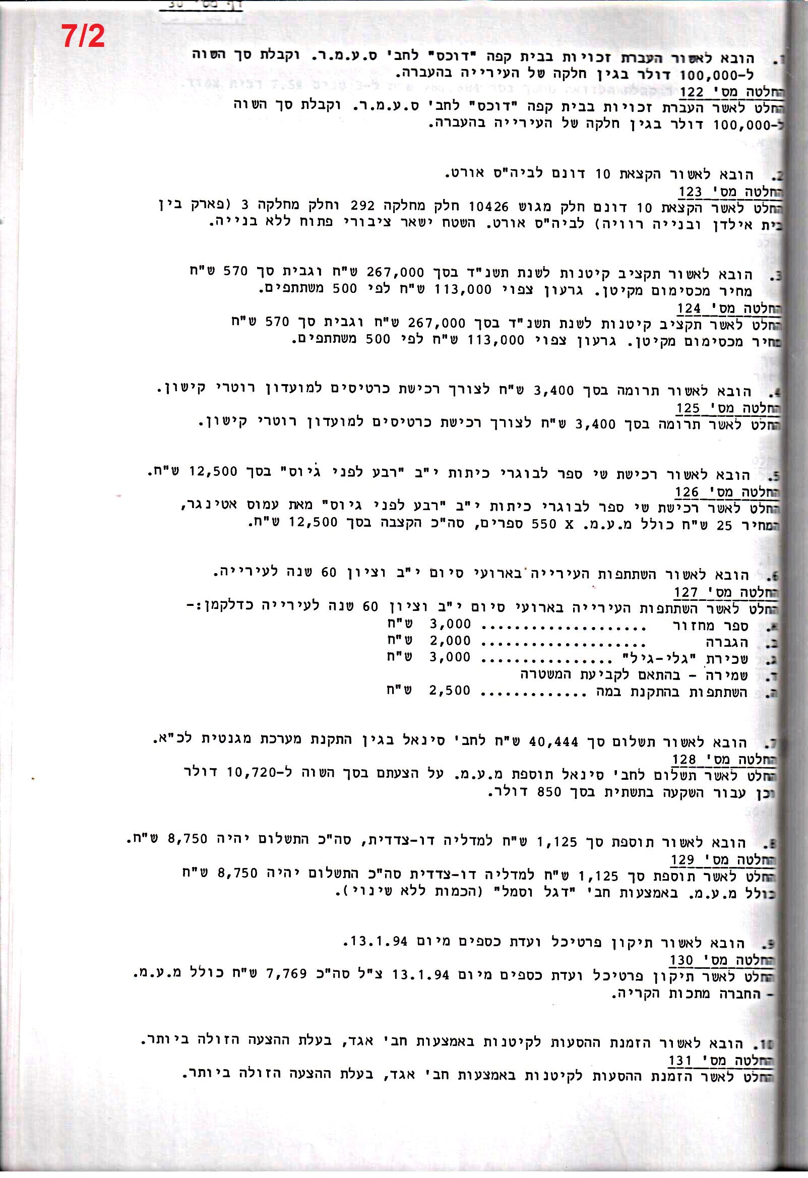 פרוטוקול 26 – ועדות – 21.8.95 – 1.13.94 כספים by riki deri - Illustrated by מוזיאון בית גרושקביץ / כרך 26 - Ourboox.com