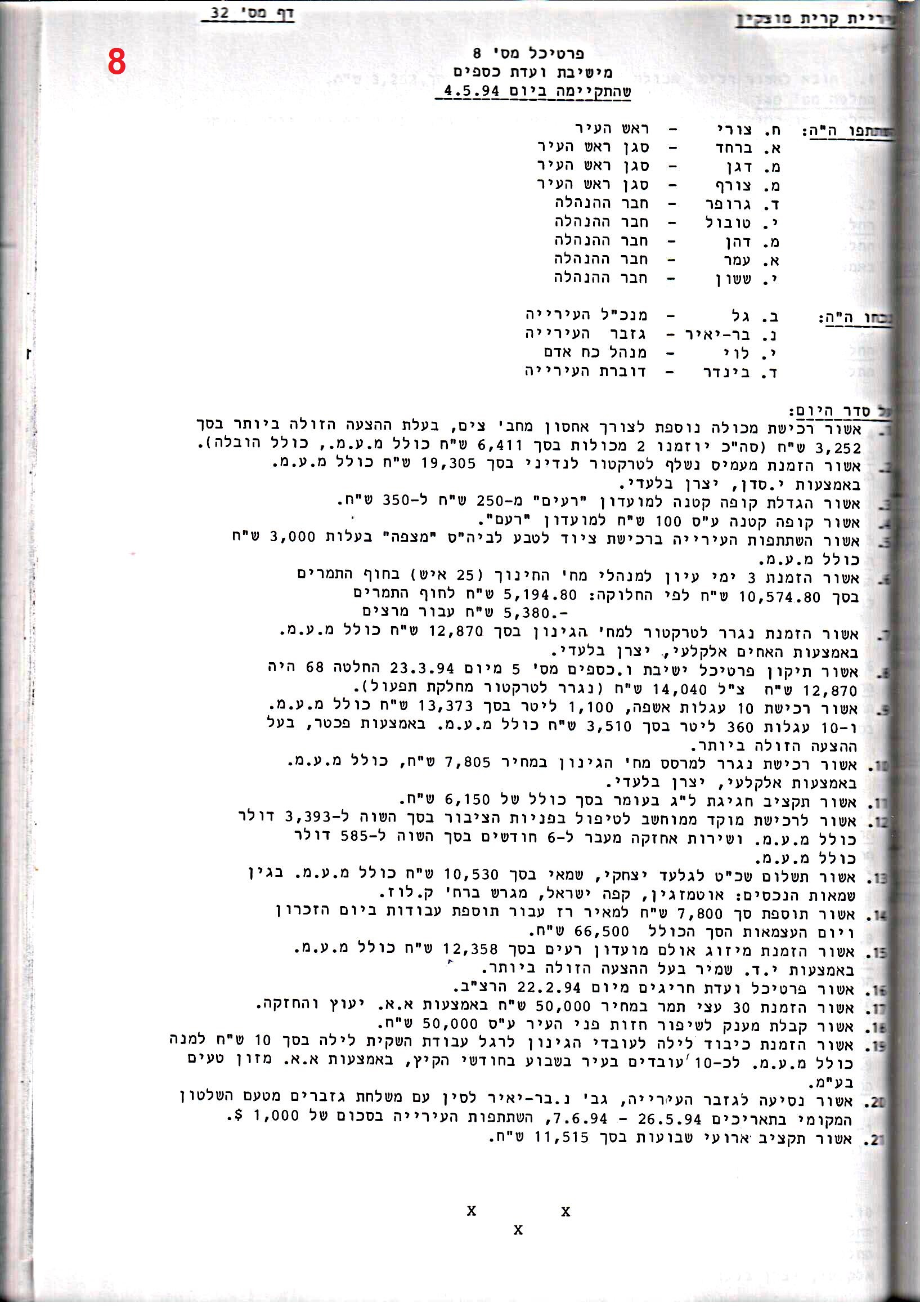 פרוטוקול 26 – ועדות – 21.8.95 – 1.13.94 כספים by riki deri - Illustrated by מוזיאון בית גרושקביץ / כרך 26 - Ourboox.com