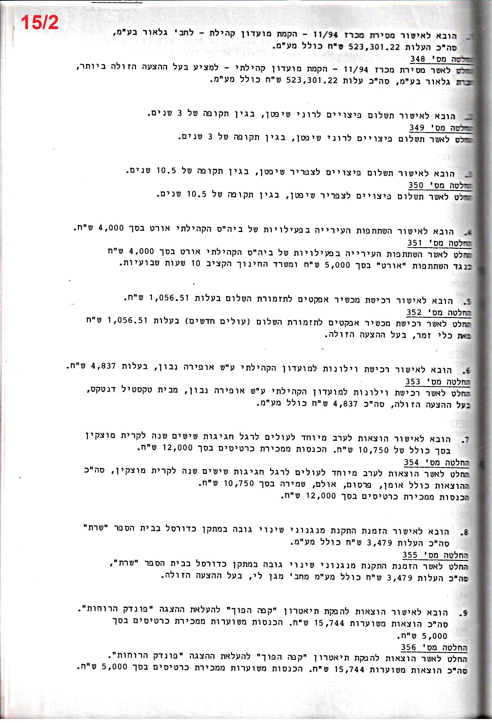 פרוטוקול 26 – ועדות – 21.8.95 – 1.13.94 כספים by riki deri - Illustrated by מוזיאון בית גרושקביץ / כרך 26 - Ourboox.com