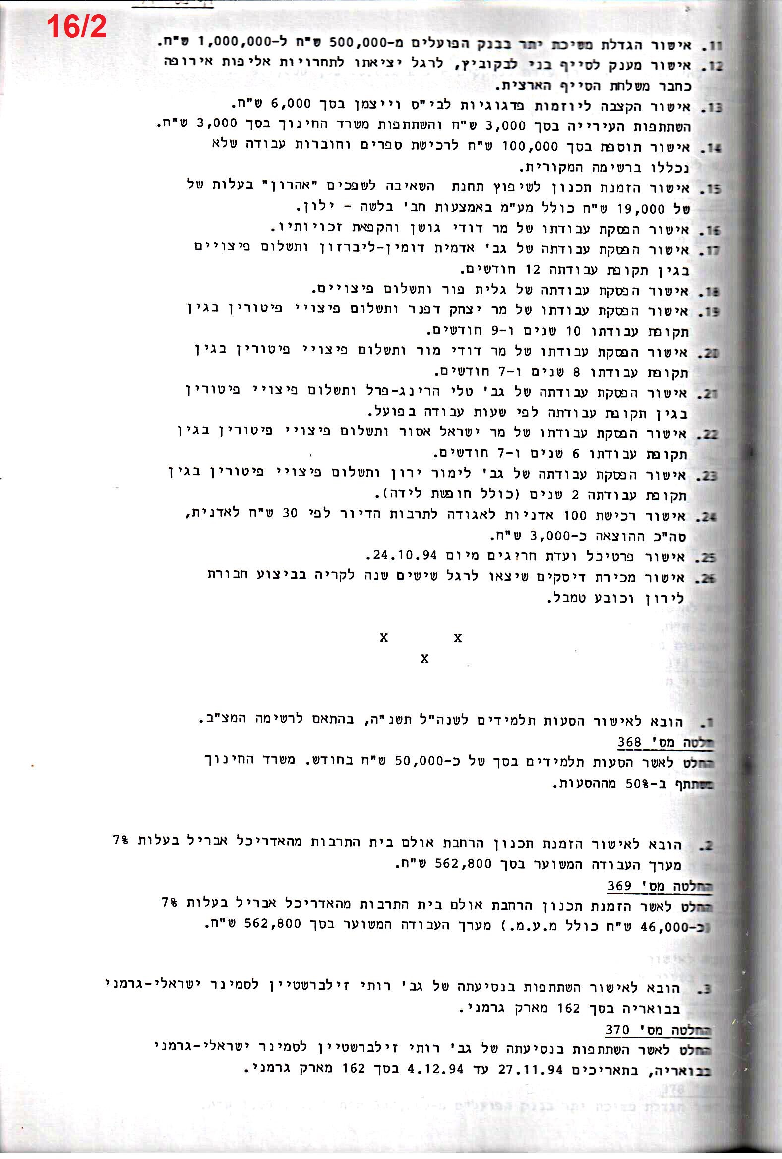 פרוטוקול 26 – ועדות – 21.8.95 – 1.13.94 כספים by riki deri - Illustrated by מוזיאון בית גרושקביץ / כרך 26 - Ourboox.com