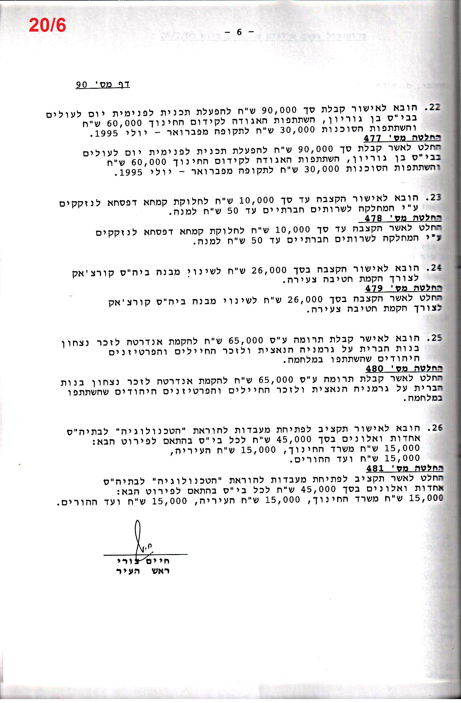 פרוטוקול 26 – ועדות – 21.8.95 – 1.13.94 כספים by riki deri - Illustrated by מוזיאון בית גרושקביץ / כרך 26 - Ourboox.com
