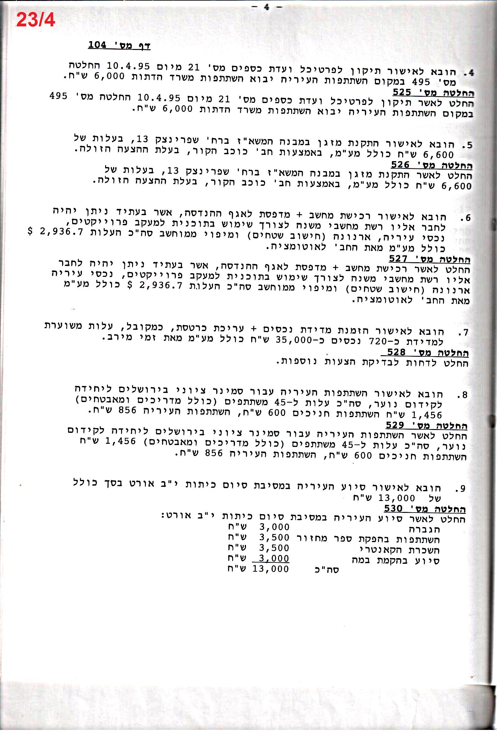 פרוטוקול 26 – ועדות – 21.8.95 – 1.13.94 כספים by riki deri - Illustrated by מוזיאון בית גרושקביץ / כרך 26 - Ourboox.com