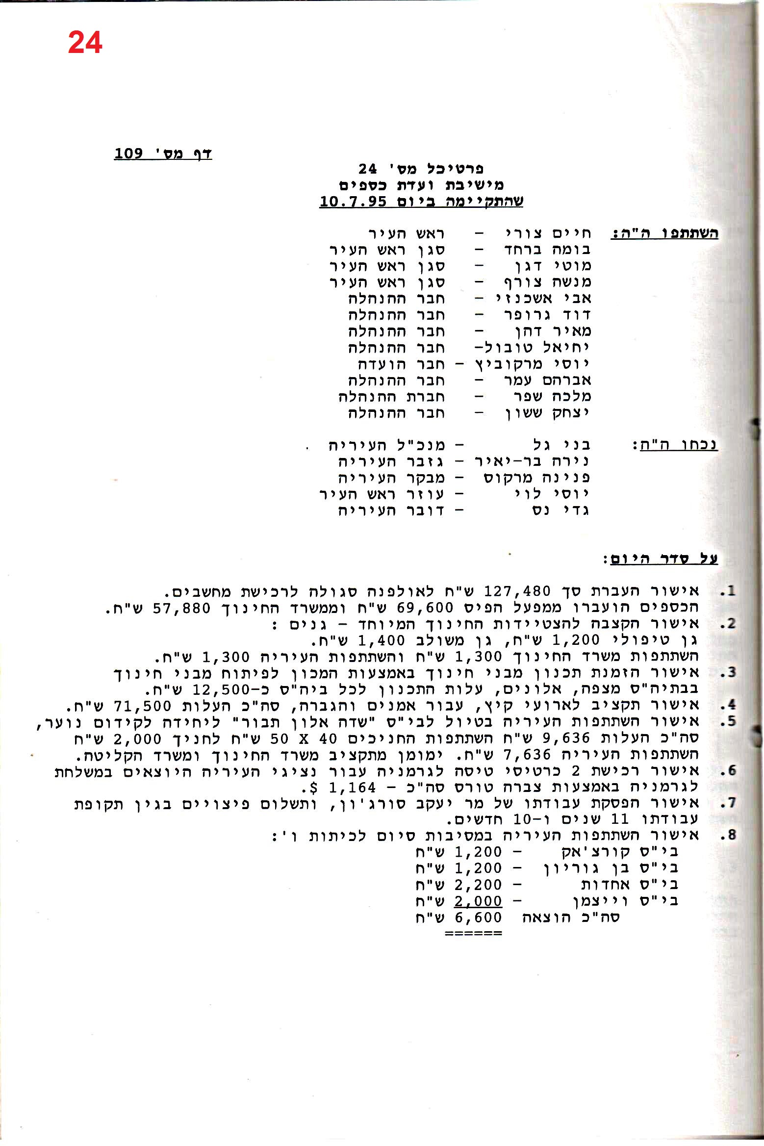 פרוטוקול 26 – ועדות – 21.8.95 – 1.13.94 כספים by riki deri - Illustrated by מוזיאון בית גרושקביץ / כרך 26 - Ourboox.com