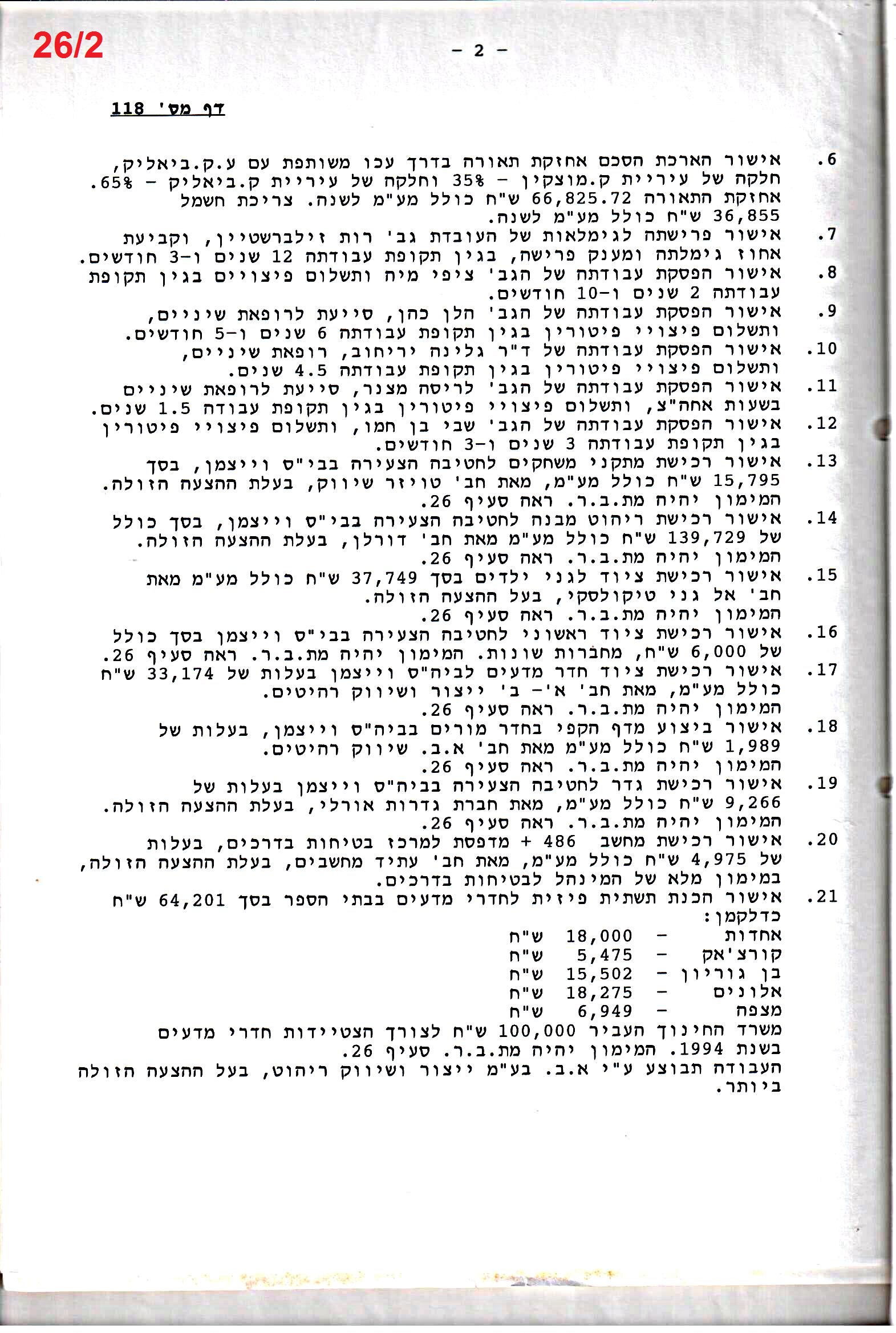 פרוטוקול 26 – ועדות – 21.8.95 – 1.13.94 כספים by riki deri - Illustrated by מוזיאון בית גרושקביץ / כרך 26 - Ourboox.com