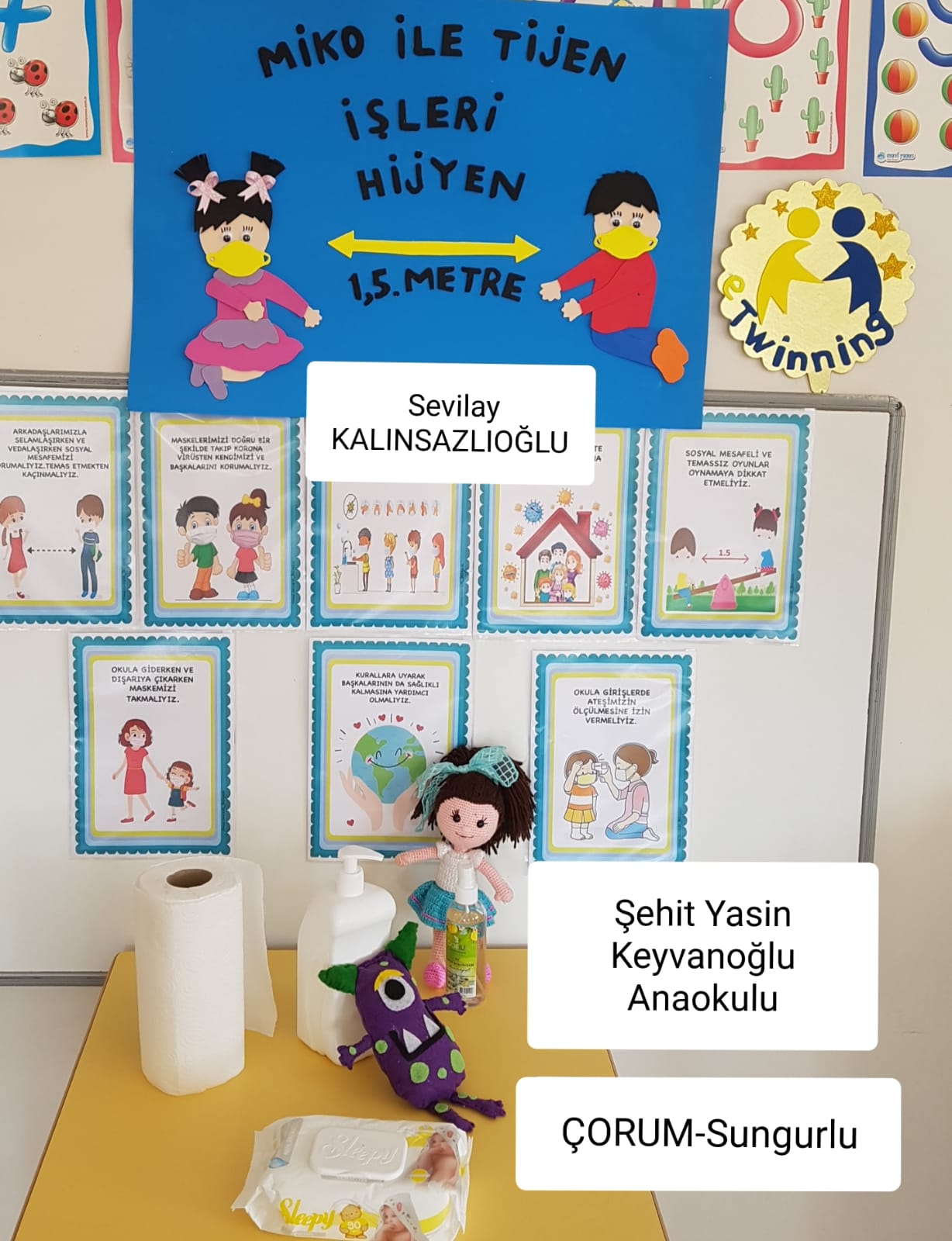 MİKO İLE TİJEN İŞLERİ HİJYEN e TWİNNG PROJEMİZ’İN OKUL PANOLARI / ADVERT BOARDS by Sevilay KALINSAZLIOĞLU - Ourboox.com