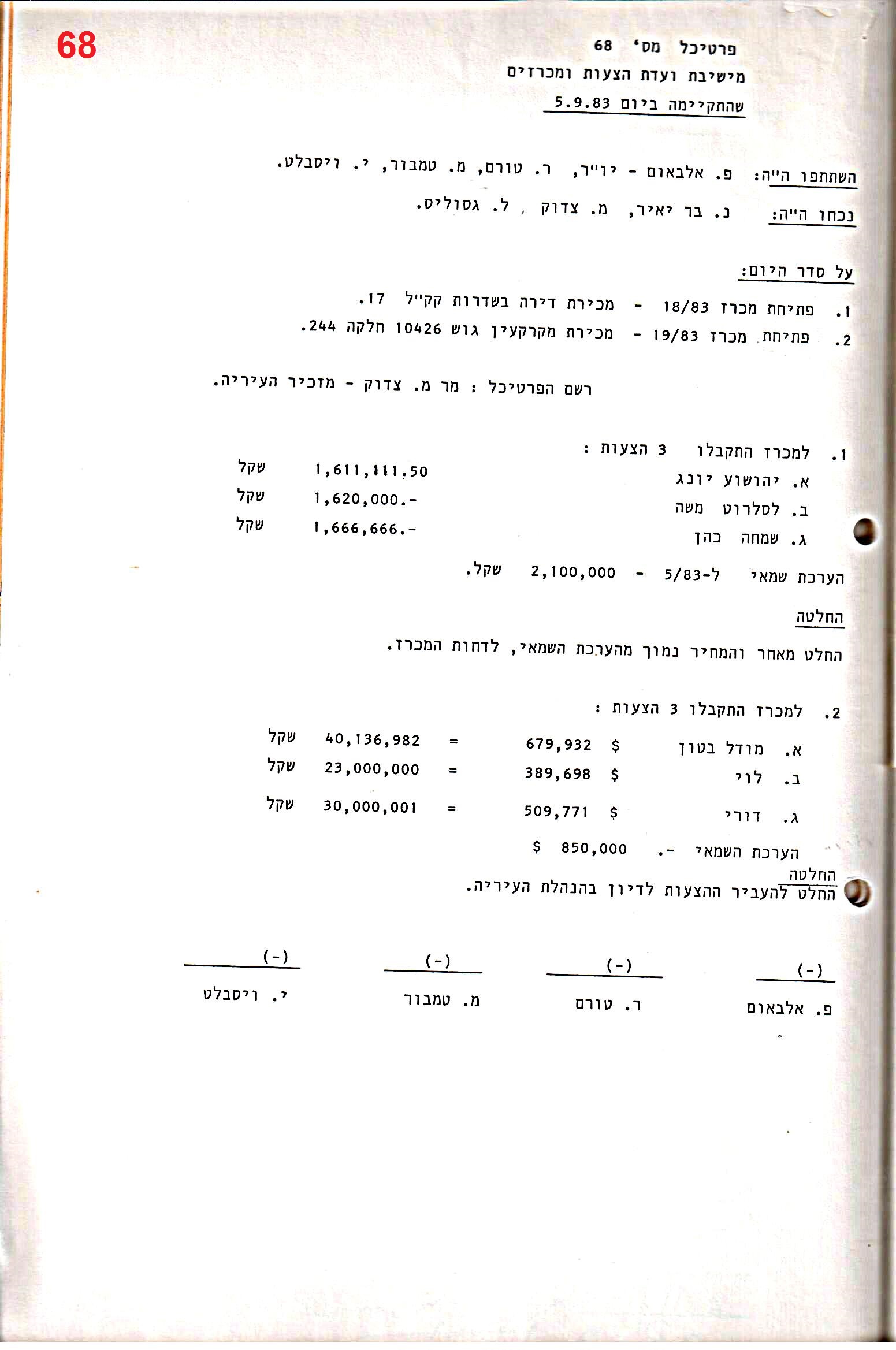 פרוטוקול 28 – ועדות – 9.11.83 – 24.1.79 מכרזים by riki deri - Illustrated by מוזיאון בית גרושקביץ / כרך 28 - Ourboox.com