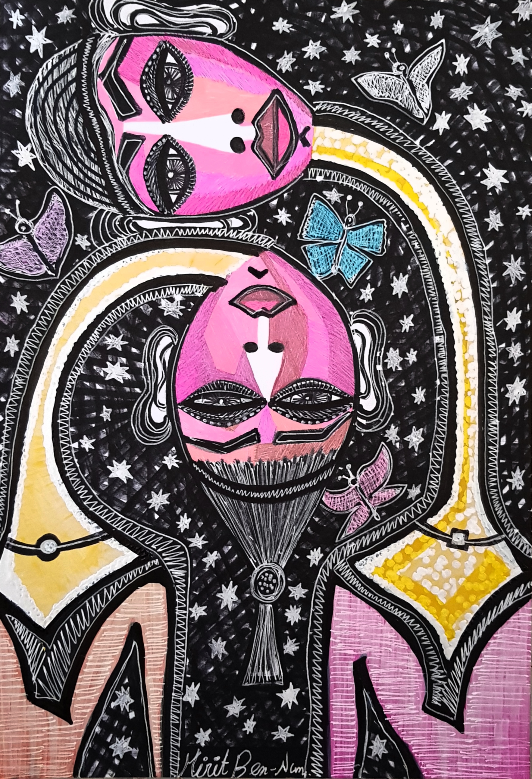 Crazy faces portraits by Deborah Shallman - Illustrated by Mirit Ben-Nun - Ourboox.com