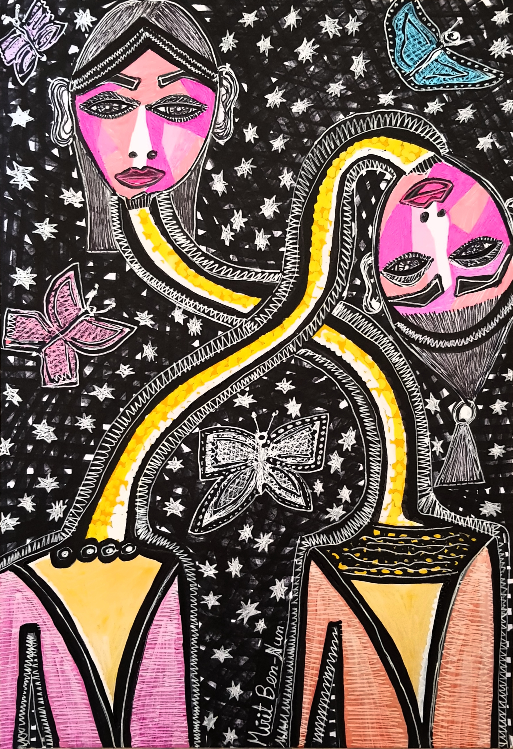 Crazy faces portraits by Deborah Shallman - Illustrated by Mirit Ben-Nun - Ourboox.com