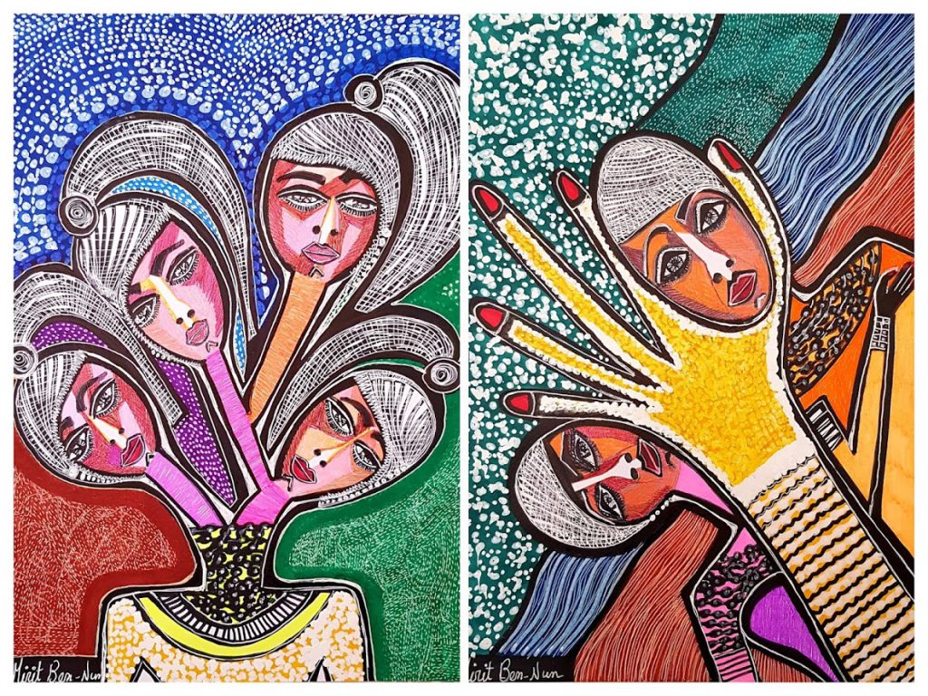 Crazy faces portraits by Deborah Shallman - Illustrated by Mirit Ben-Nun - Ourboox.com