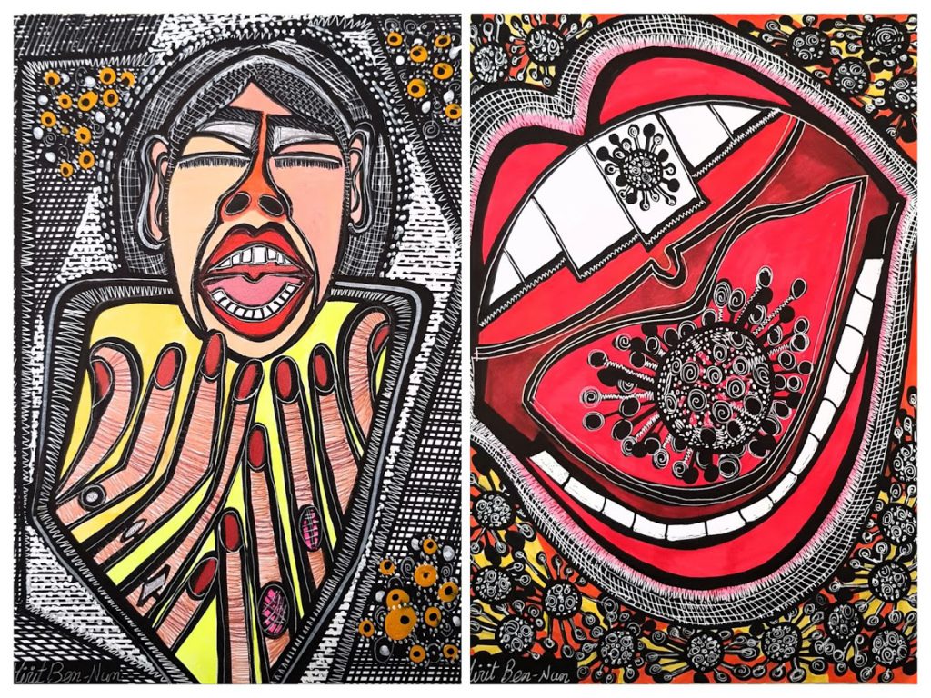 Crazy faces portraits by Deborah Shallman - Illustrated by Mirit Ben-Nun - Ourboox.com