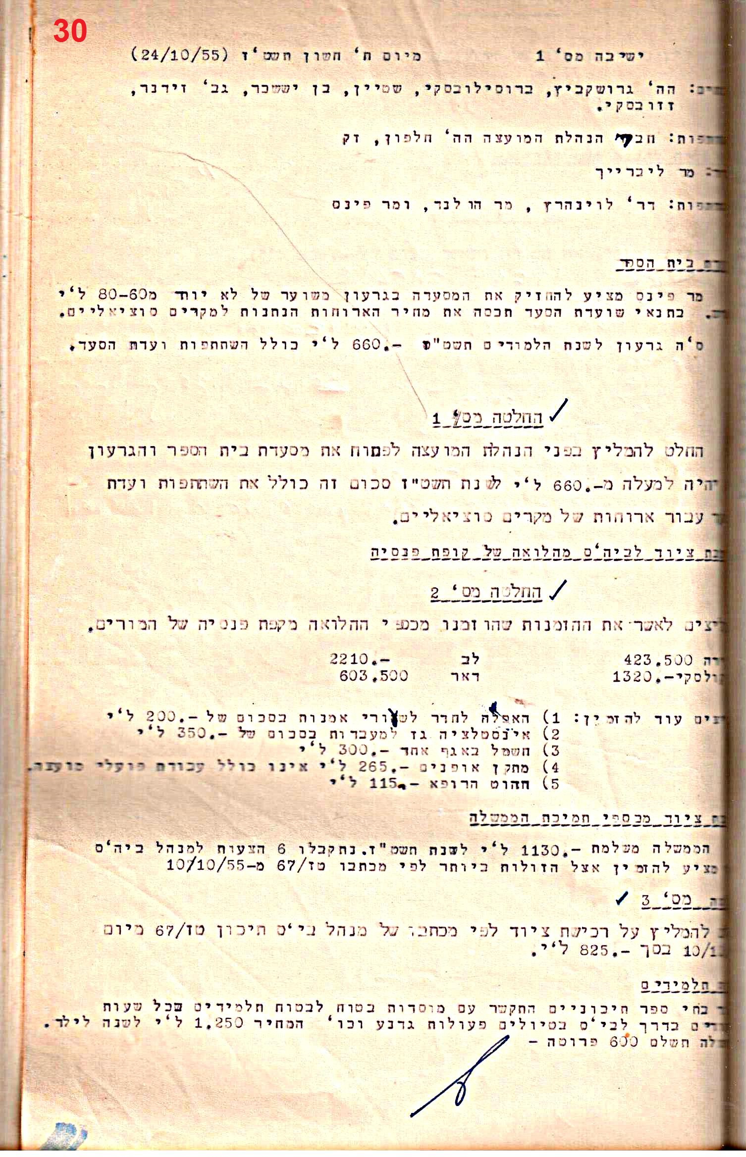 פרוטוקולים 32 – ועדות – 30.8.65 – 26.10.55 שונות by riki deri - Illustrated by מוזיאון בית גרושקביץ / כרך 32 - Ourboox.com