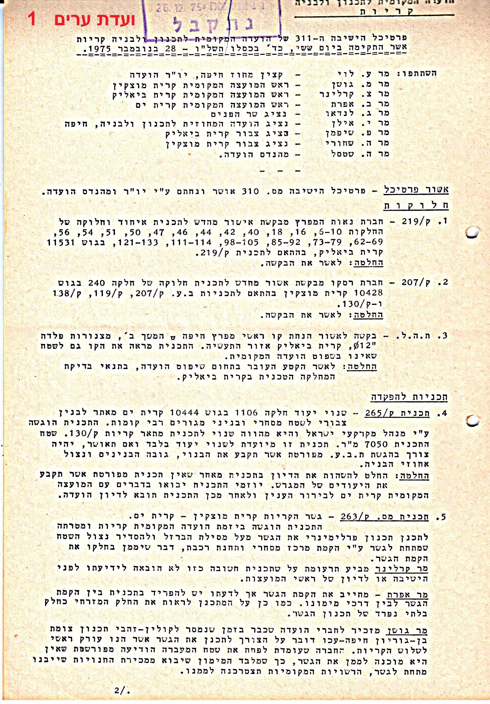 פרוטוקולים 38 – ועדות – 1975 – 1973 ועדת ערים by riki deri - Illustrated by מוזיאון בית גרושקביץ / כרך 38 - Ourboox.com