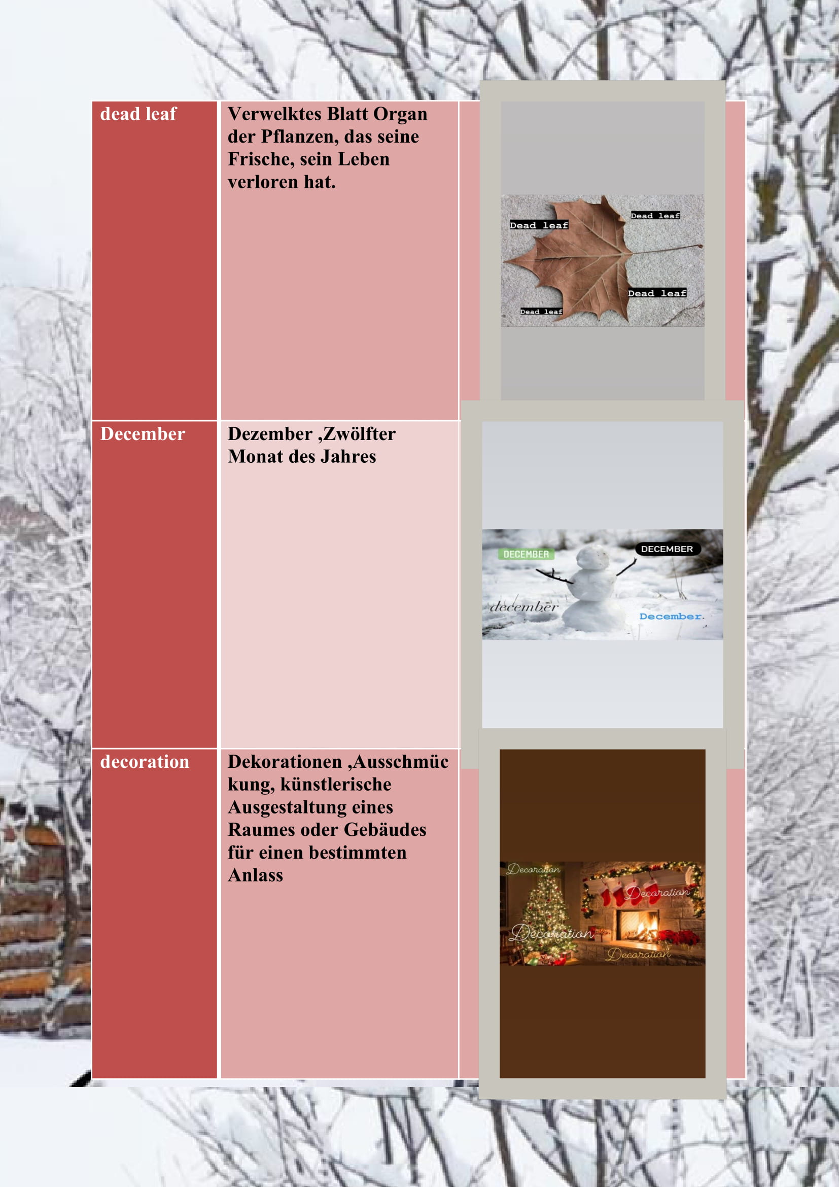 WINTER ITEMS DICTIONARY by mine seyhan - Illustrated by Mine Seyhan - Ourboox.com