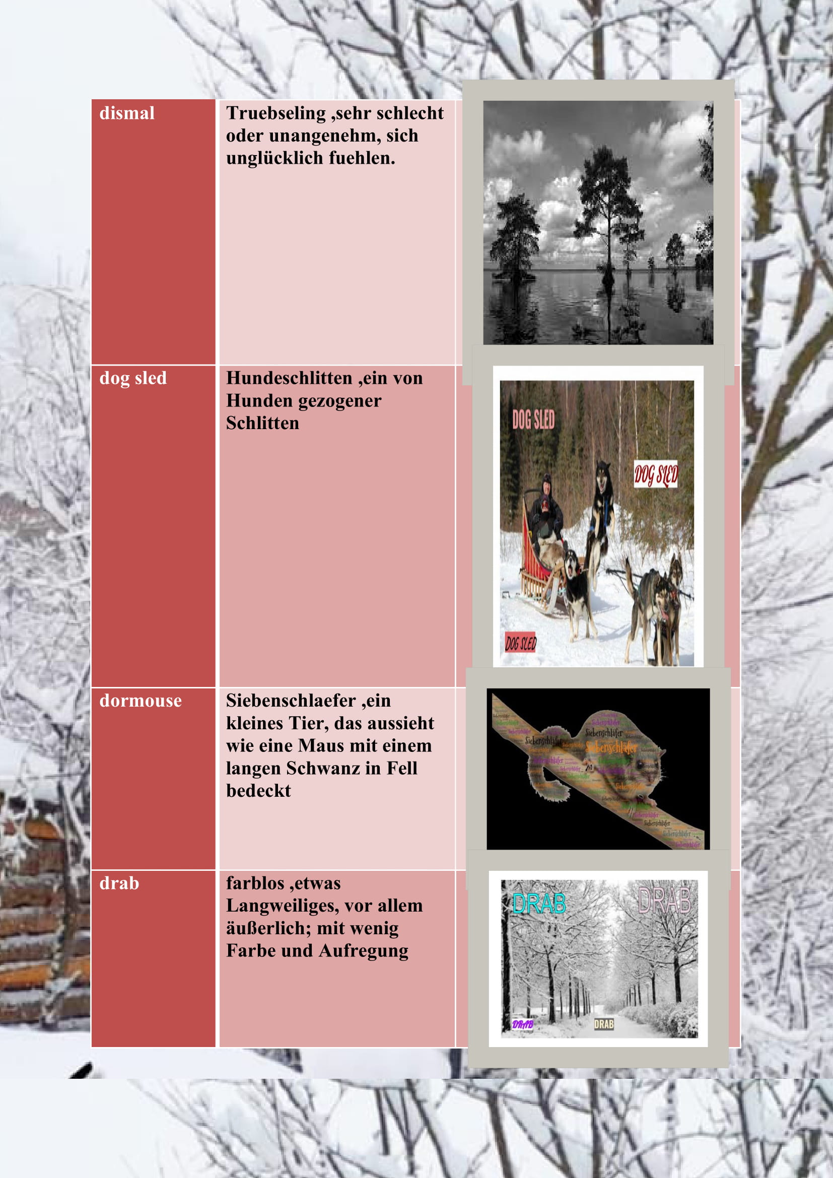 WINTER ITEMS DICTIONARY by mine seyhan - Illustrated by Mine Seyhan - Ourboox.com