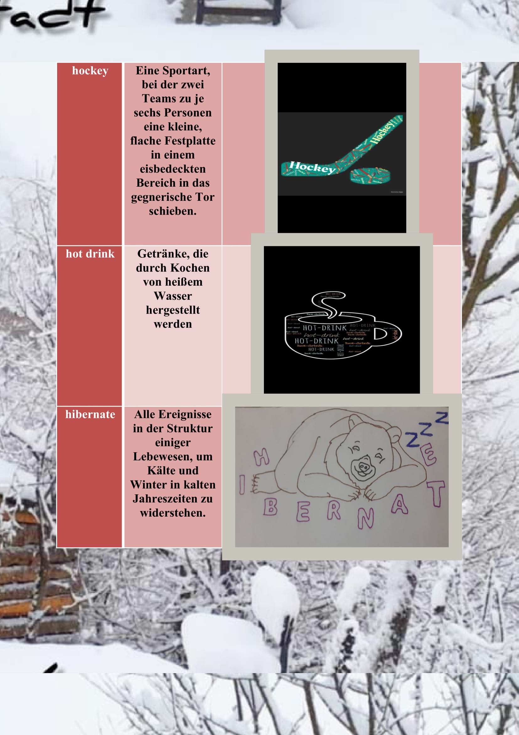 WINTER ITEMS DICTIONARY by mine seyhan - Illustrated by Mine Seyhan - Ourboox.com