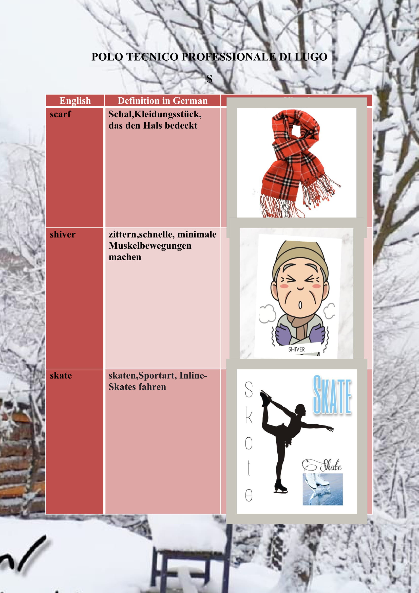 WINTER ITEMS DICTIONARY by mine seyhan - Illustrated by Mine Seyhan - Ourboox.com