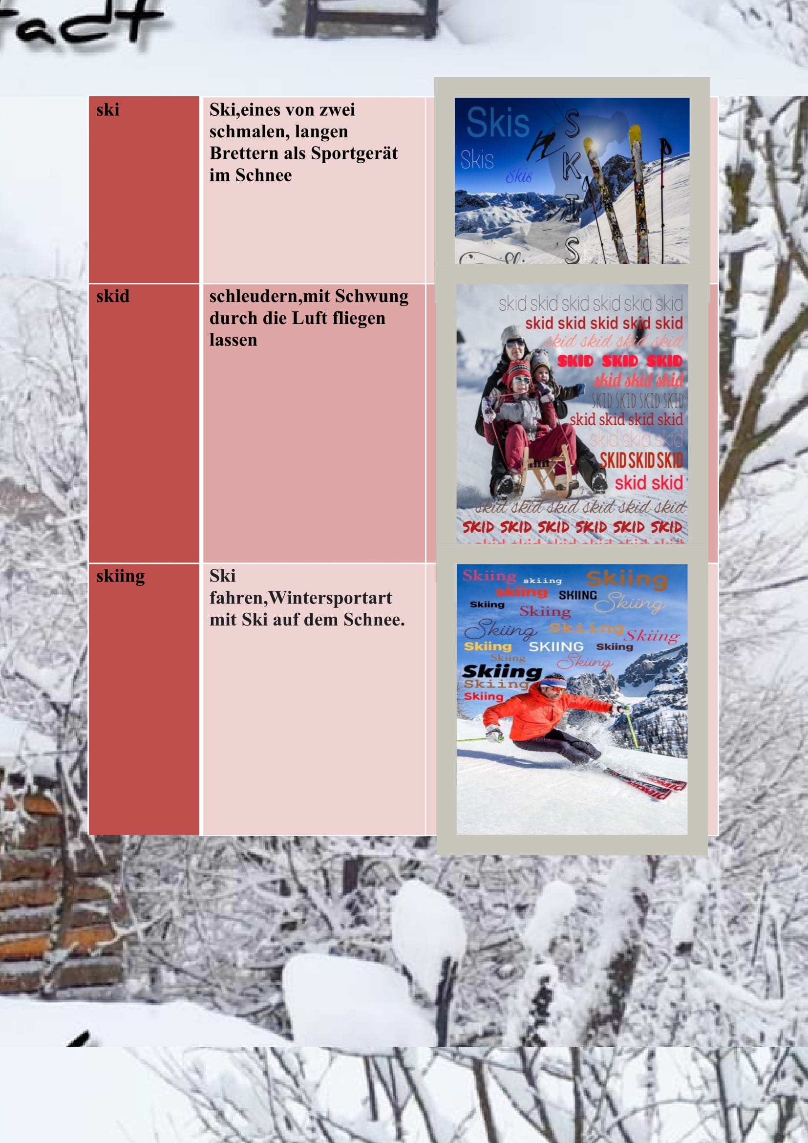 WINTER ITEMS DICTIONARY by mine seyhan - Illustrated by Mine Seyhan - Ourboox.com