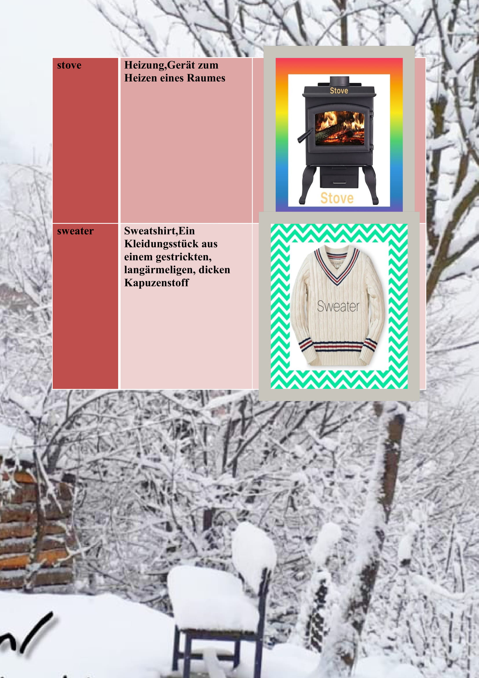 WINTER ITEMS DICTIONARY by mine seyhan - Illustrated by Mine Seyhan - Ourboox.com