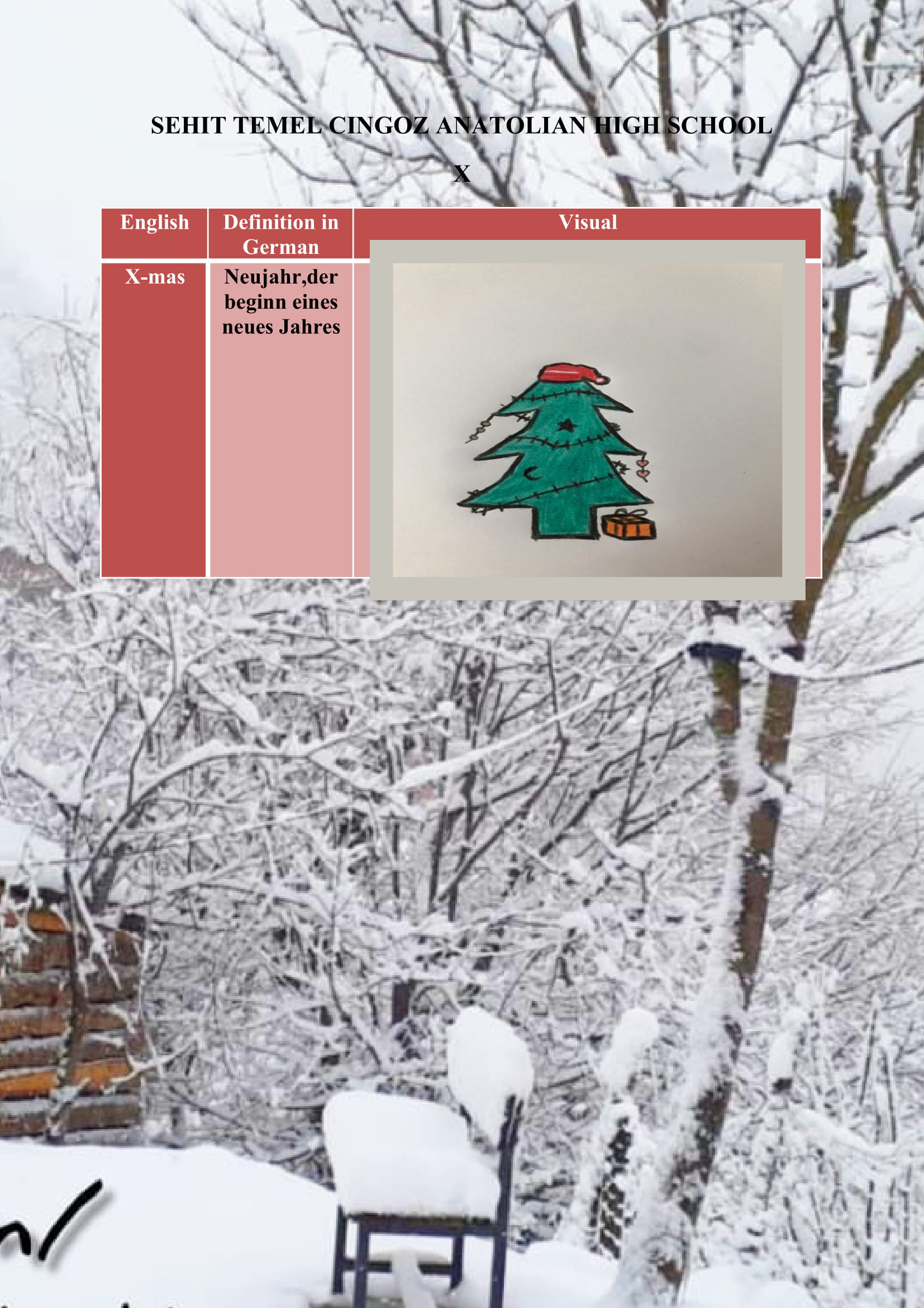 WINTER ITEMS DICTIONARY by mine seyhan - Illustrated by Mine Seyhan - Ourboox.com