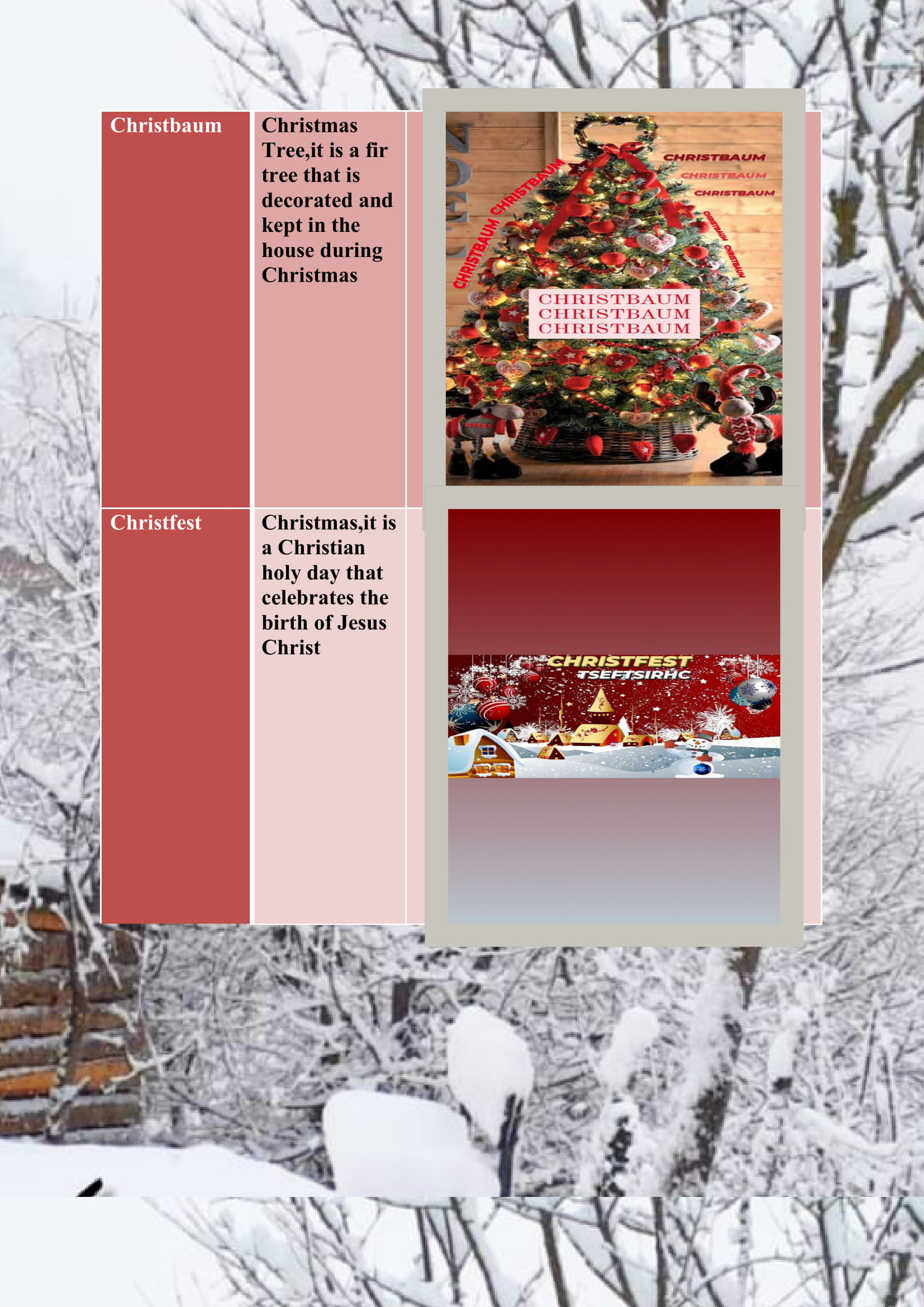 WINTER ITEMS DICTIONARY by mine seyhan - Illustrated by Mine Seyhan - Ourboox.com