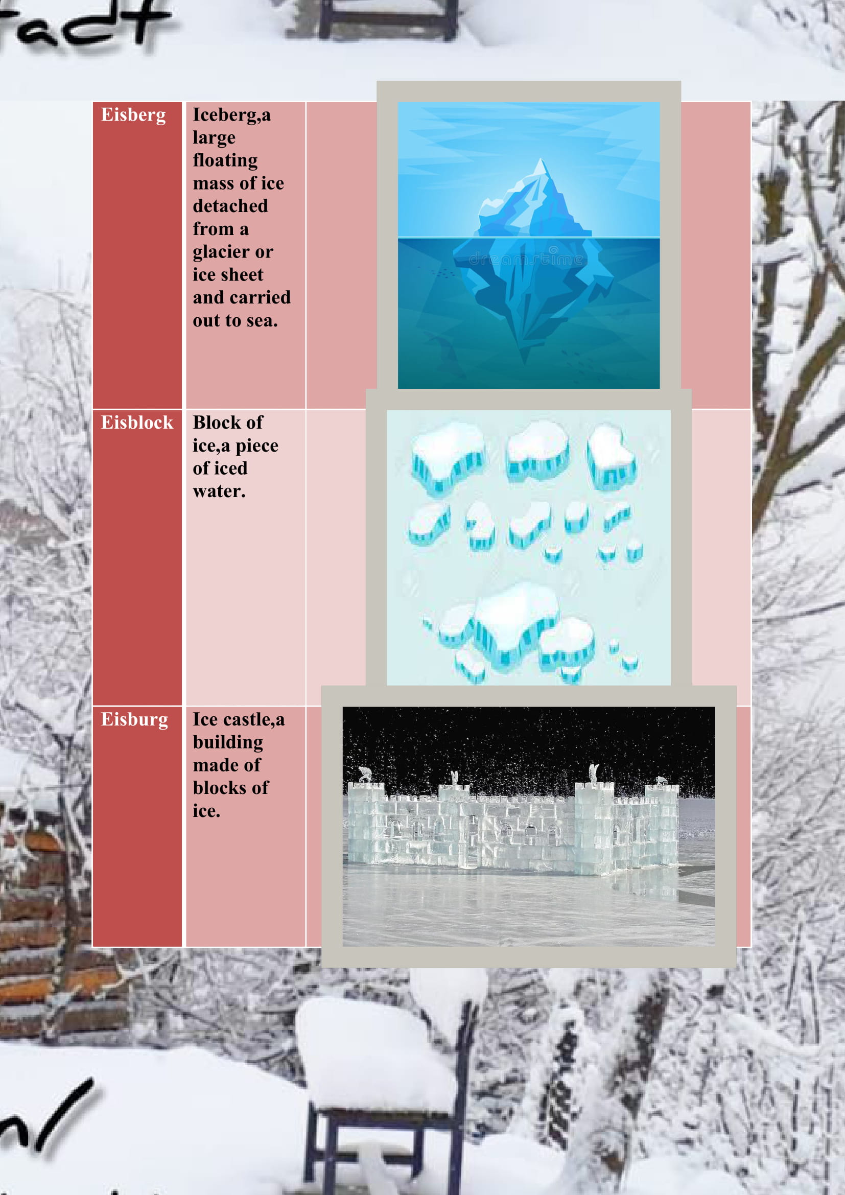 WINTER ITEMS DICTIONARY by mine seyhan - Illustrated by Mine Seyhan - Ourboox.com