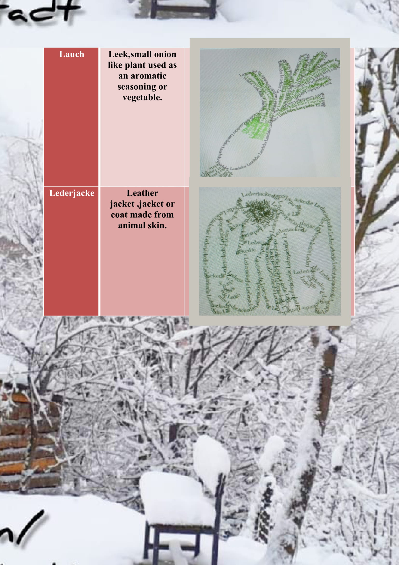 WINTER ITEMS DICTIONARY by mine seyhan - Illustrated by Mine Seyhan - Ourboox.com