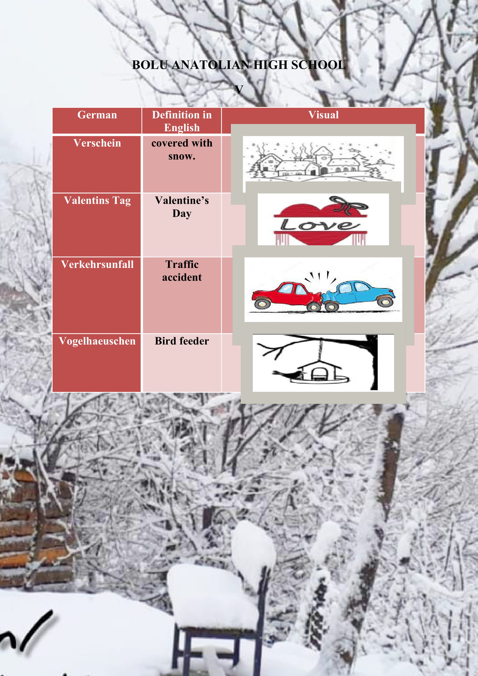 WINTER ITEMS DICTIONARY by mine seyhan - Illustrated by Mine Seyhan - Ourboox.com