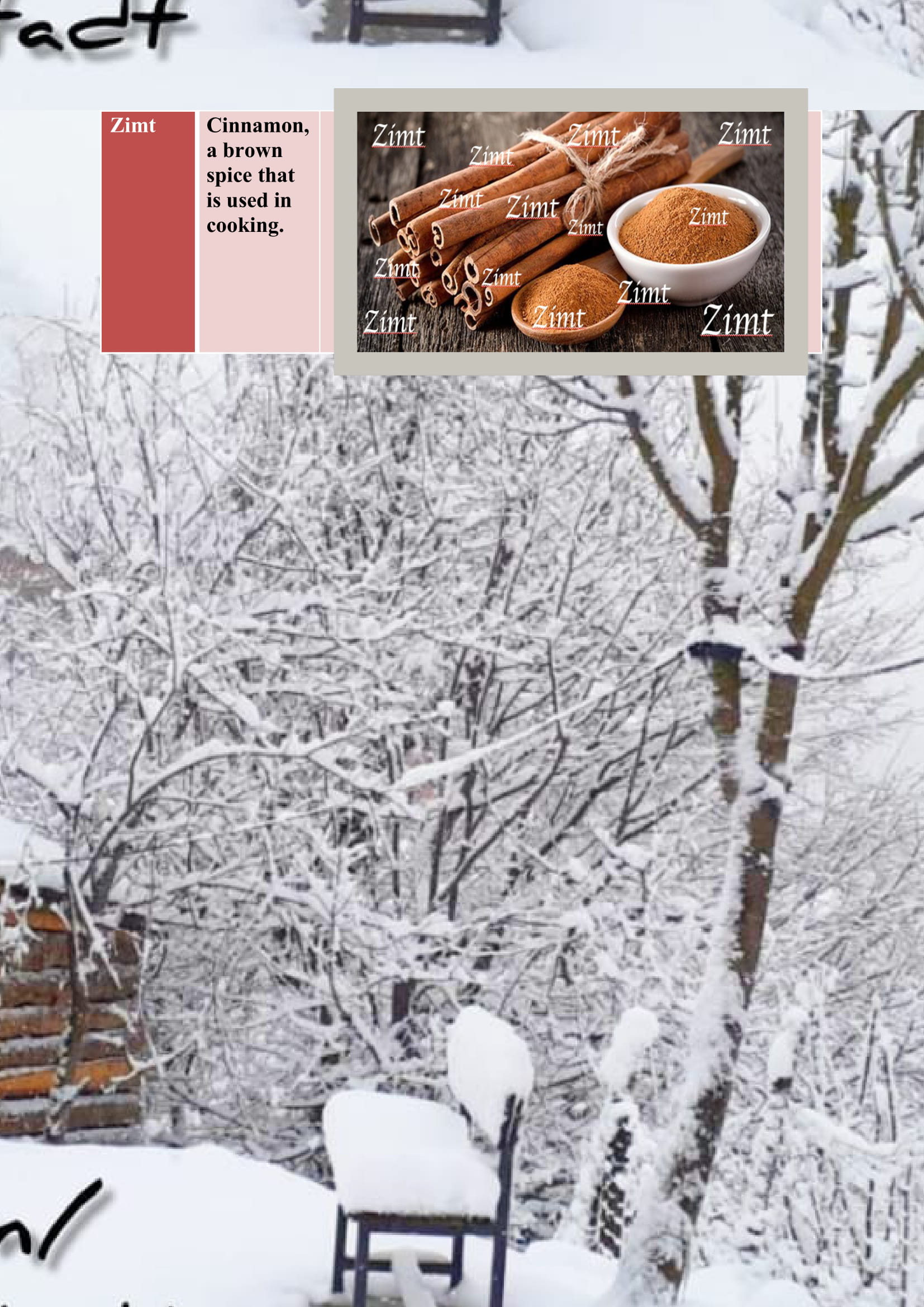 WINTER ITEMS DICTIONARY by mine seyhan - Illustrated by Mine Seyhan - Ourboox.com