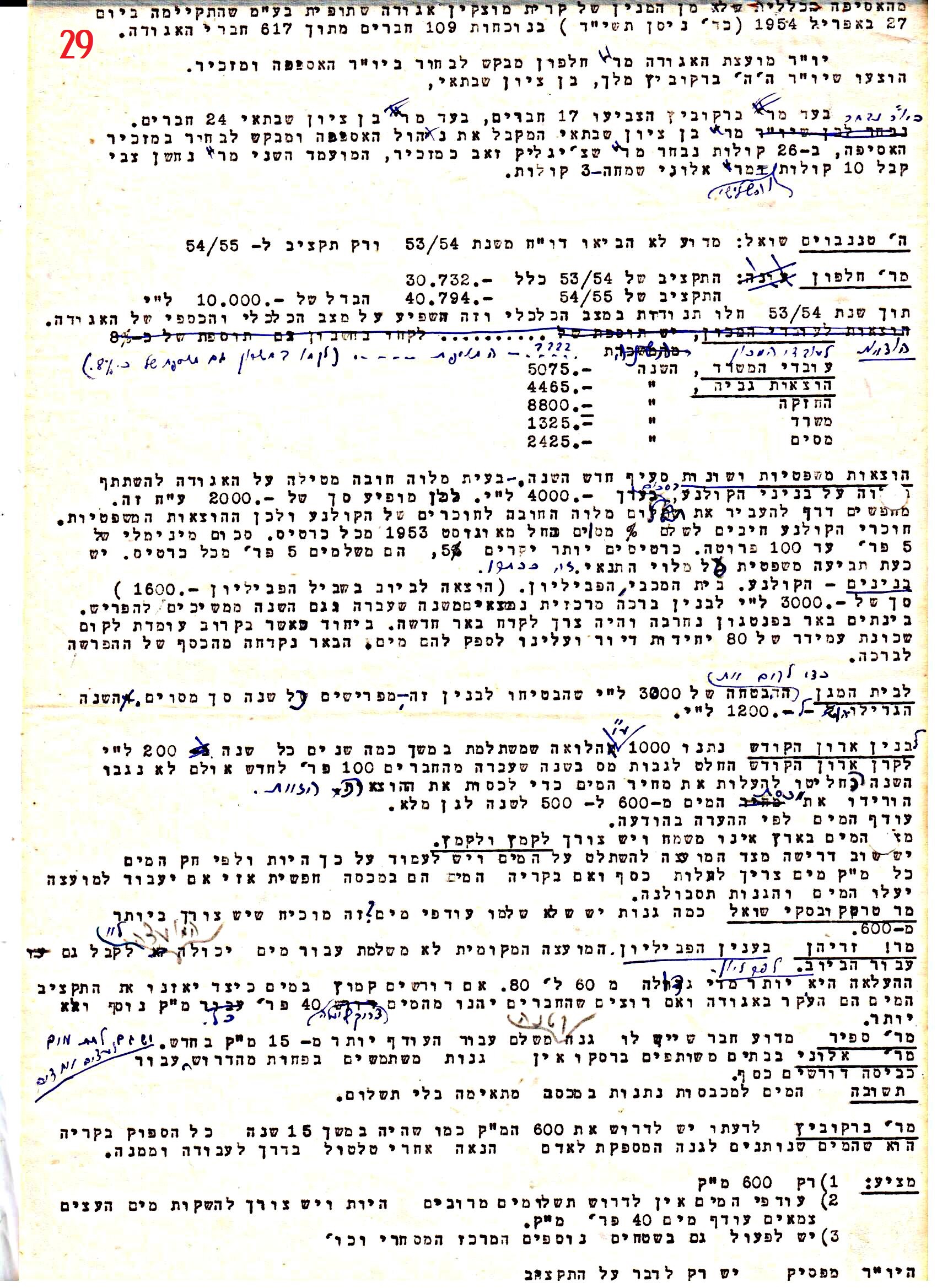 פרוטוקול 41 אגודה שיתופית – אסיפה כללית 1946 – 1954 by riki deri - Illustrated by מוזיאון בית גרושקביץ / כרך 41 - Ourboox.com