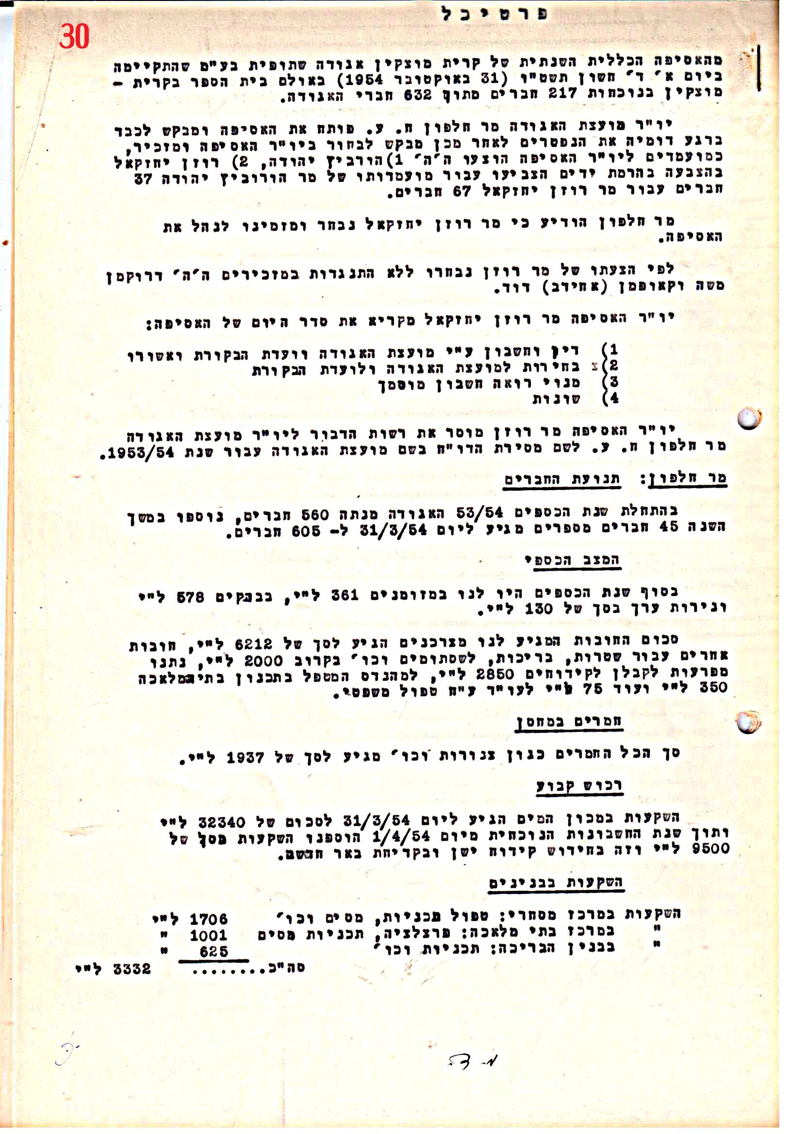 פרוטוקול 41 אגודה שיתופית – אסיפה כללית 1946 – 1954 by riki deri - Illustrated by מוזיאון בית גרושקביץ / כרך 41 - Ourboox.com