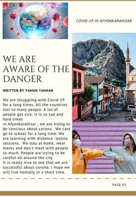 eTwinning project newspaper by Just write I will read team by hülya taşbaşı - Illustrated by Secondary school students exchange letters in English with their peers from different provinces to make the pandemic period they stay at home enjoyable and they share their days. - Ourboox.com