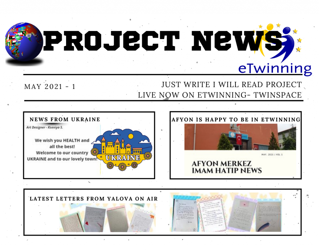 eTwinning project newspaper by Just write I will read team by hülya taşbaşı - Illustrated by Secondary school students exchange letters in English with their peers from different provinces to make the pandemic period they stay at home enjoyable and they share their days. - Ourboox.com