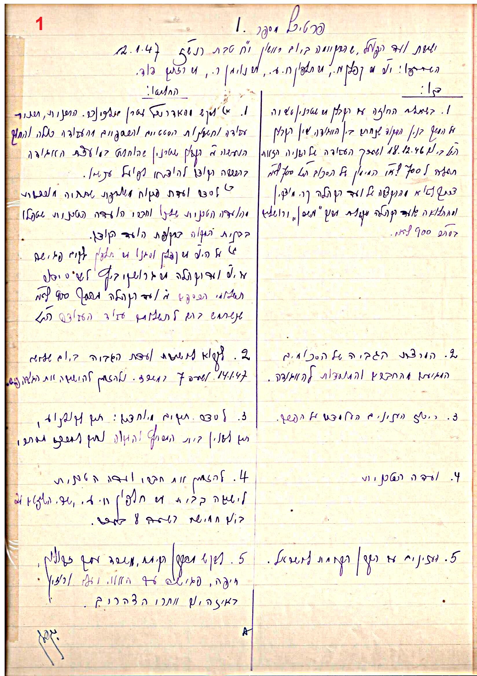 פרוטוקול 45 אגודה שיתופית – הנהלה 18.7.48 – 27.7.37 ועד הפועל by riki deri - Illustrated by מוזיאון בית גרושקביץ / כרך 45 - Ourboox.com