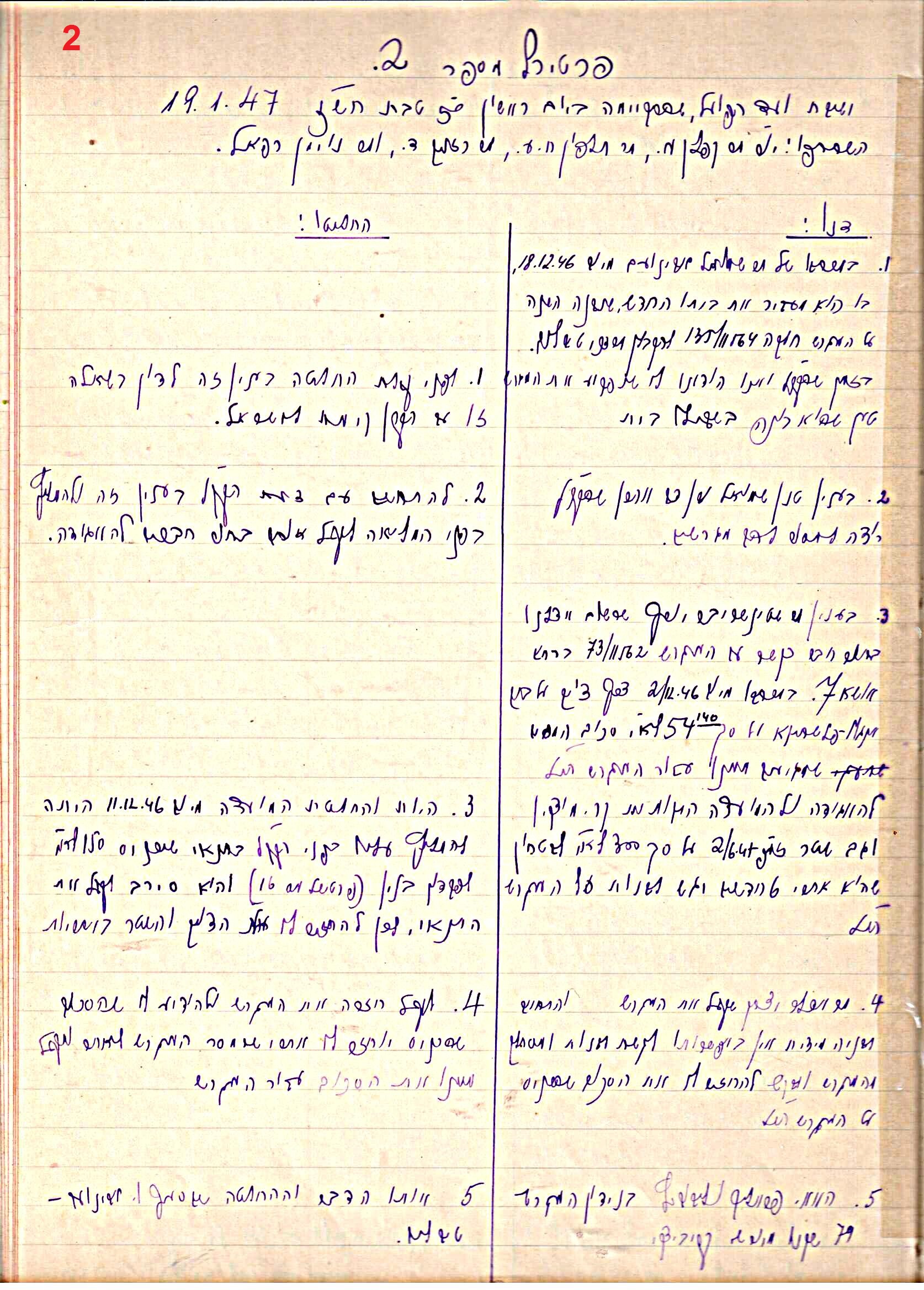 פרוטוקול 45 אגודה שיתופית – הנהלה 18.7.48 – 27.7.37 ועד הפועל by riki deri - Illustrated by מוזיאון בית גרושקביץ / כרך 45 - Ourboox.com
