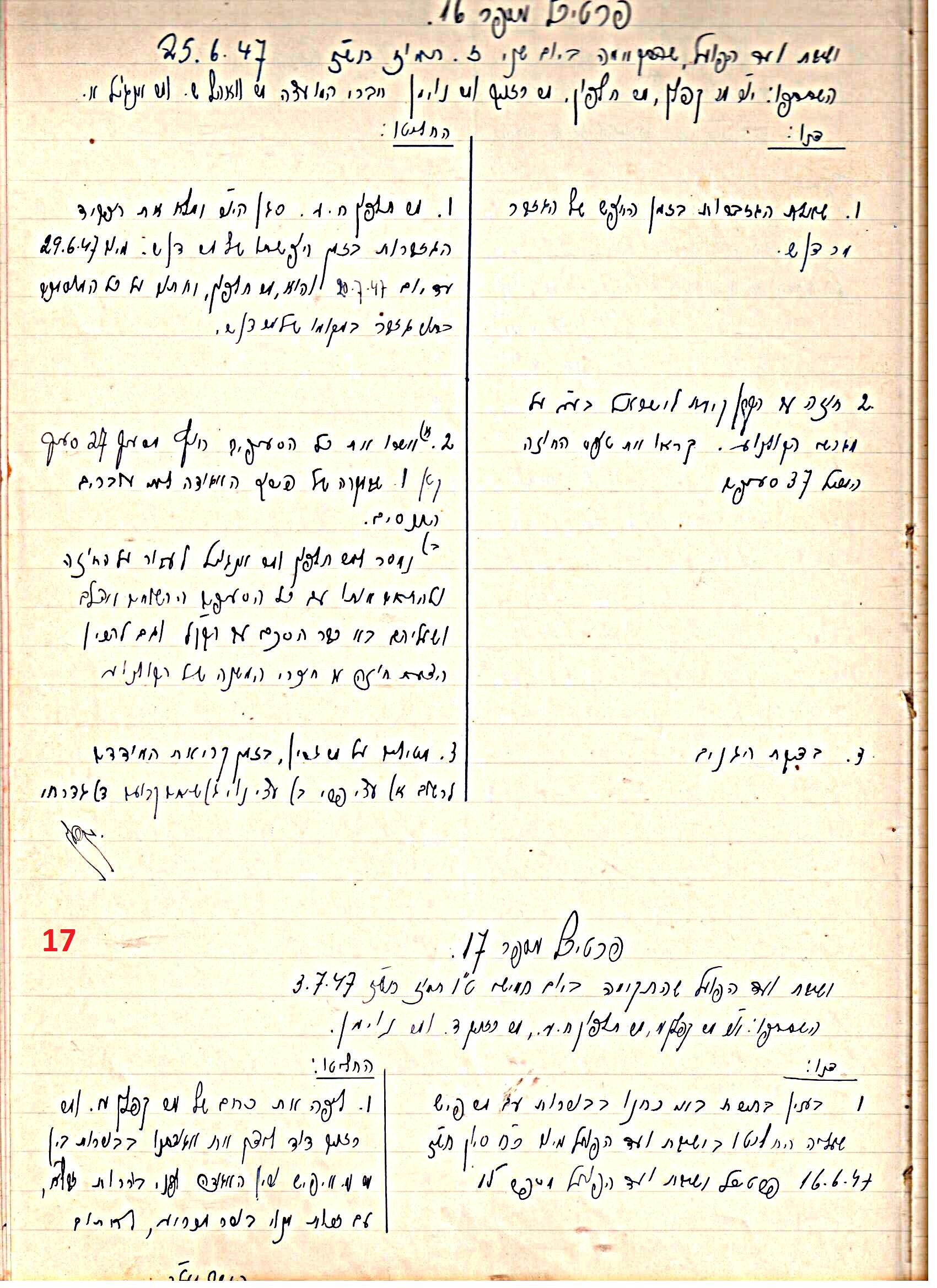פרוטוקול 45 אגודה שיתופית – הנהלה 18.7.48 – 27.7.37 ועד הפועל by riki deri - Illustrated by מוזיאון בית גרושקביץ / כרך 45 - Ourboox.com