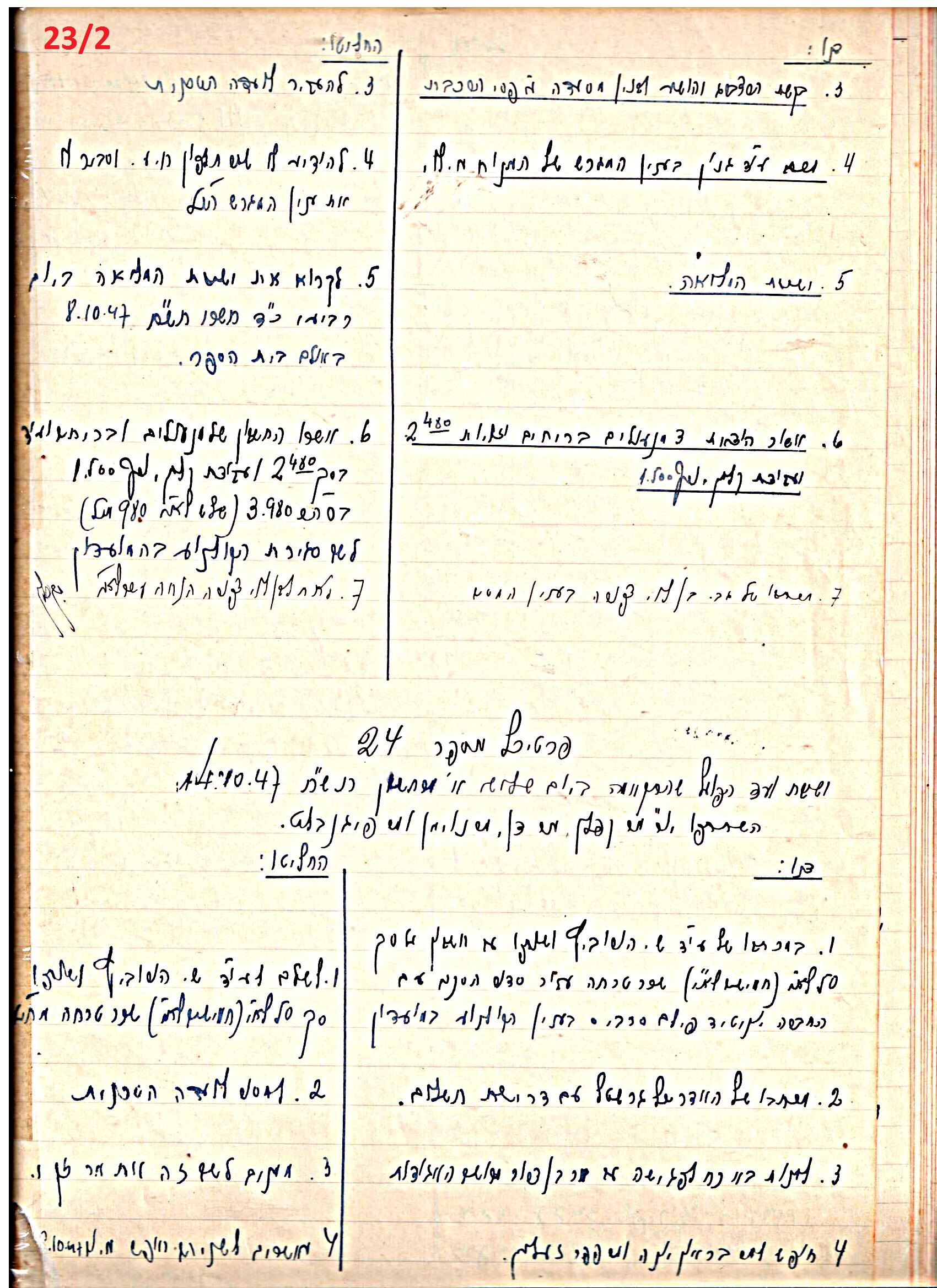 פרוטוקול 45 אגודה שיתופית – הנהלה 18.7.48 – 27.7.37 ועד הפועל by riki deri - Illustrated by מוזיאון בית גרושקביץ / כרך 45 - Ourboox.com