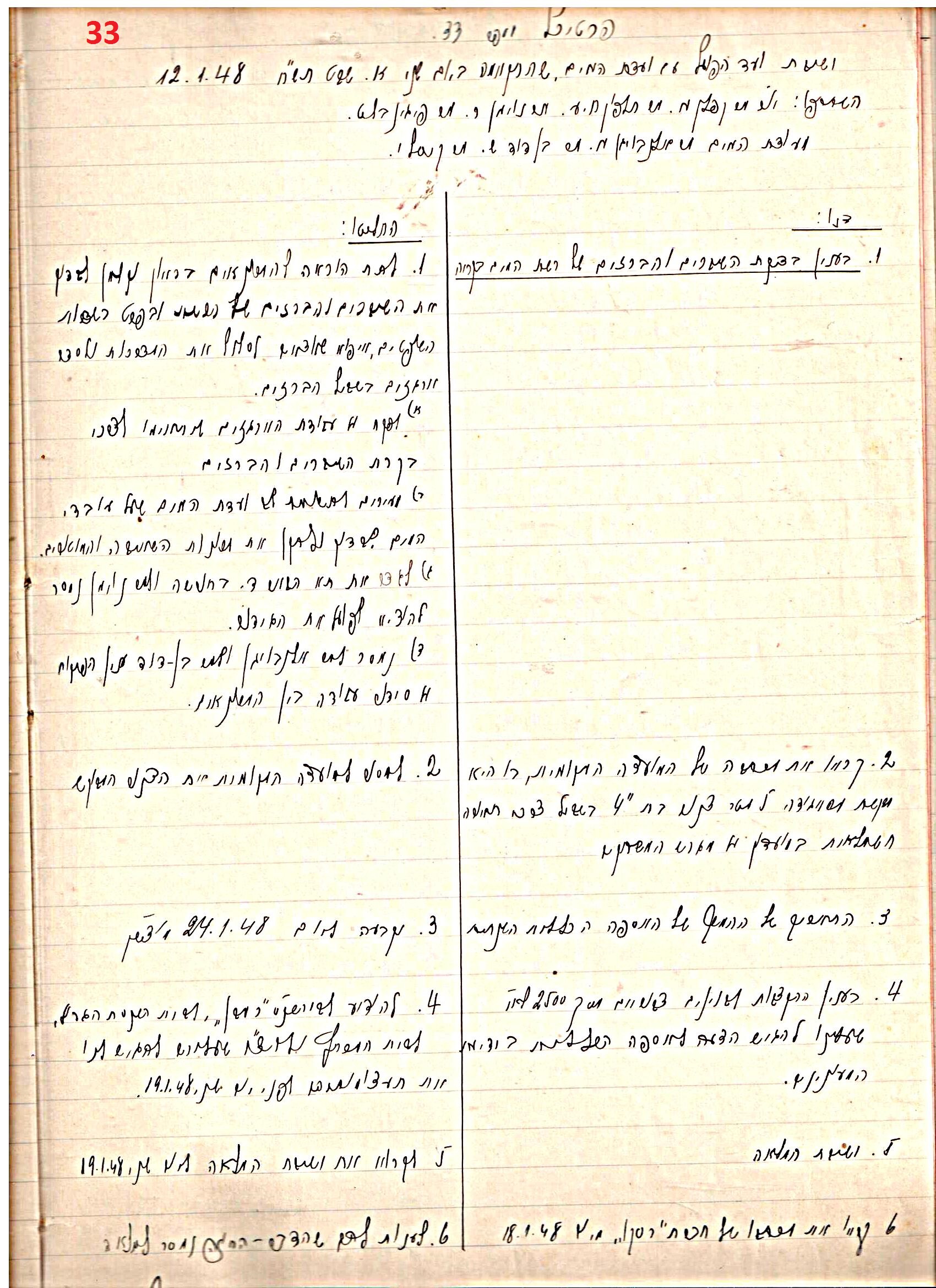 פרוטוקול 45 אגודה שיתופית – הנהלה 18.7.48 – 27.7.37 ועד הפועל by riki deri - Illustrated by מוזיאון בית גרושקביץ / כרך 45 - Ourboox.com