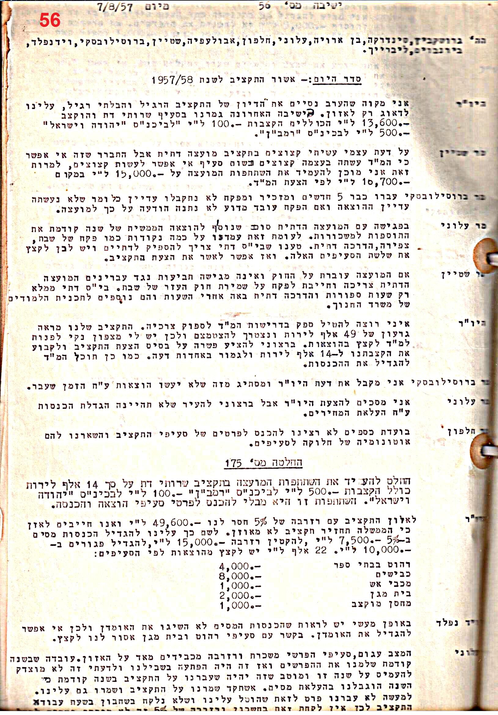 פרוטוקול 51 מועצה 8.10.59 – 11.9.55 by riki deri - Illustrated by מוזיאון בית גרושקביץ / כרך 51 - Ourboox.com