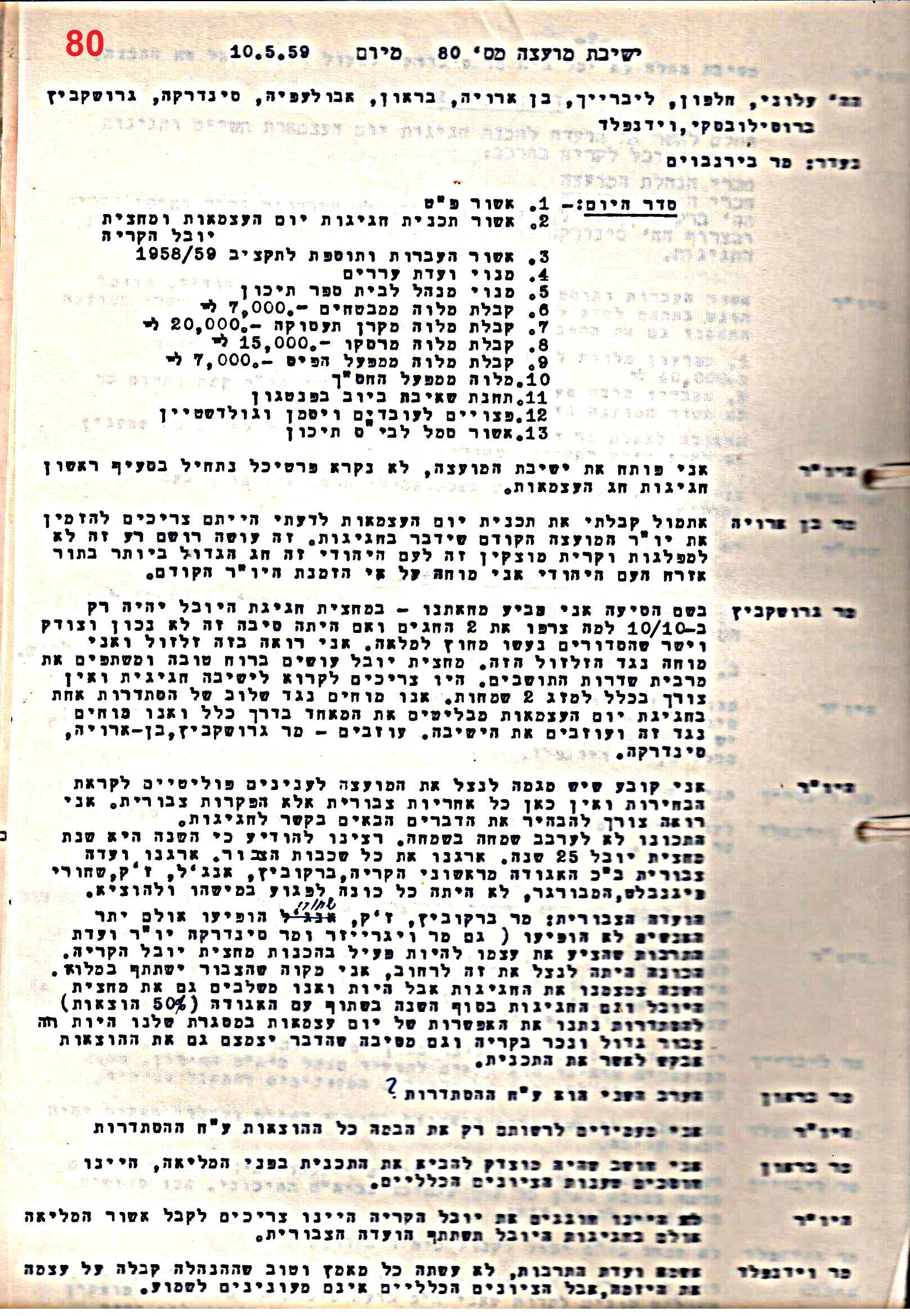 פרוטוקול 51 מועצה 8.10.59 – 11.9.55 by riki deri - Illustrated by מוזיאון בית גרושקביץ / כרך 51 - Ourboox.com