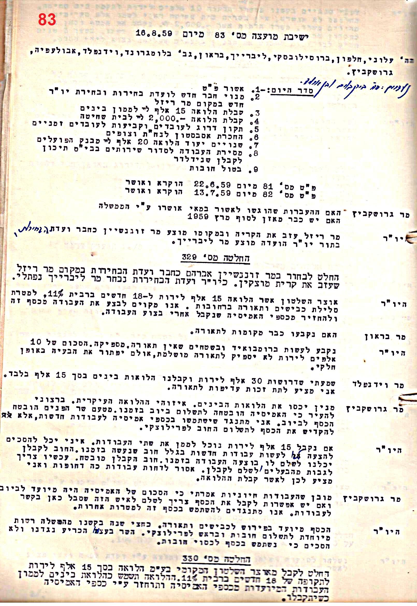 פרוטוקול 51 מועצה 8.10.59 – 11.9.55 by riki deri - Illustrated by מוזיאון בית גרושקביץ / כרך 51 - Ourboox.com