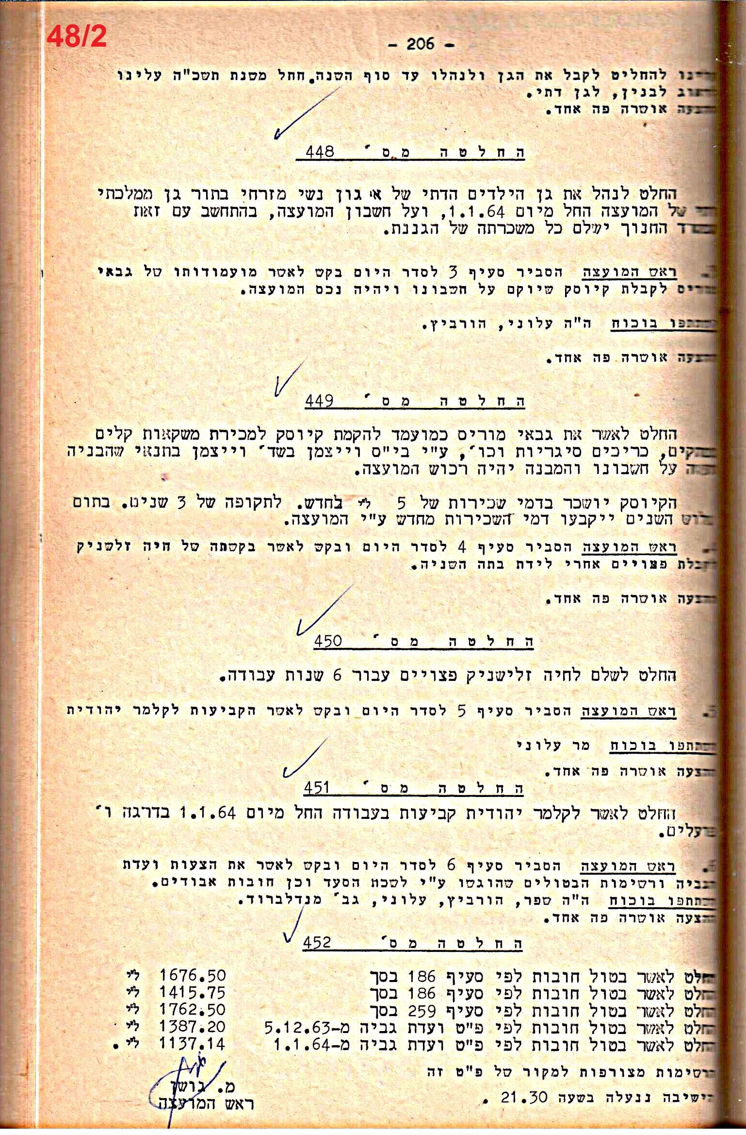 פרוטוקול 52 מועצה 24.10.65 – 6.1.53 by riki deri - Illustrated by מוזיאון בית גרושקביץ / כרך 52 - Ourboox.com