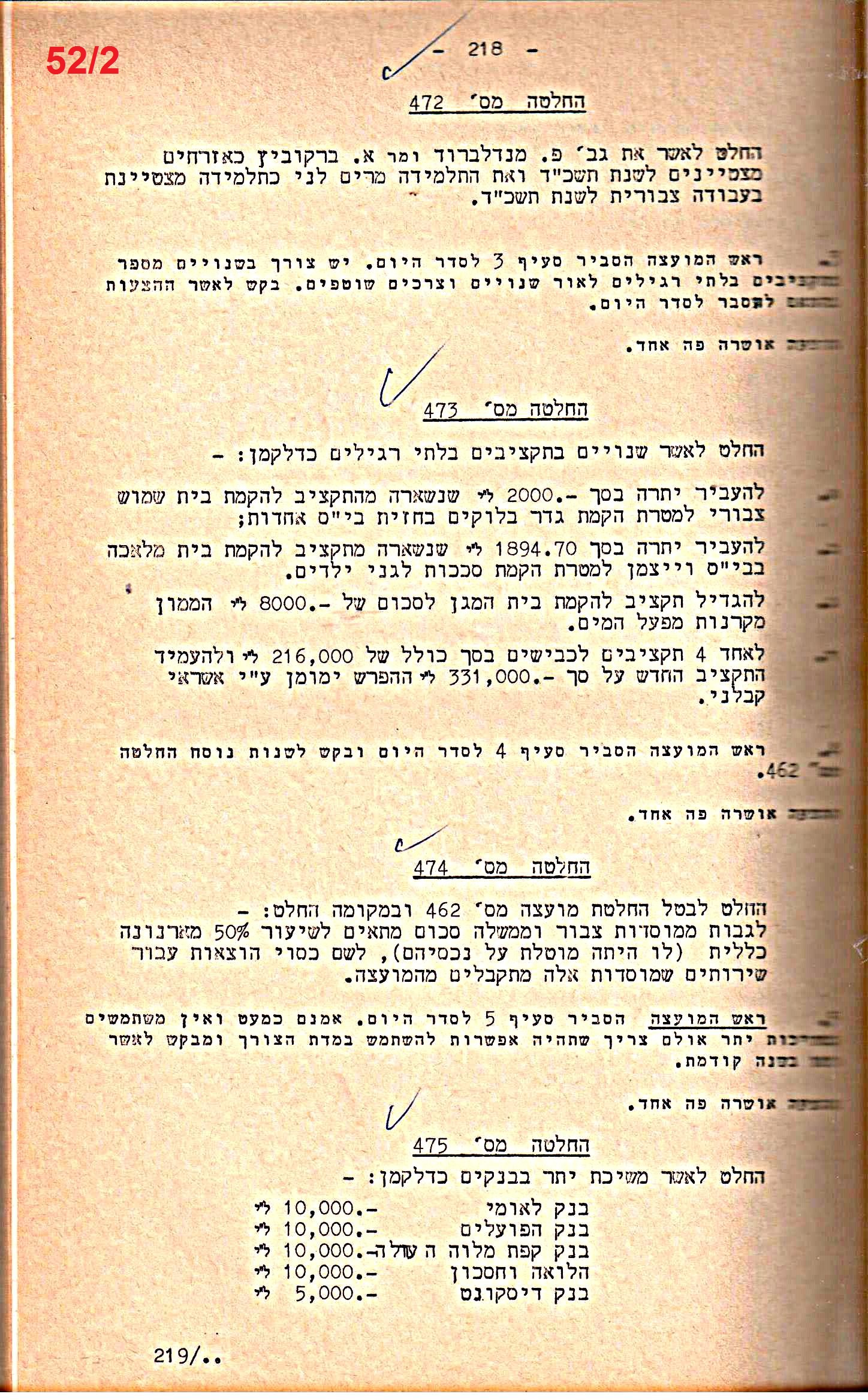 פרוטוקול 52 מועצה 24.10.65 – 6.1.53 by riki deri - Illustrated by מוזיאון בית גרושקביץ / כרך 52 - Ourboox.com