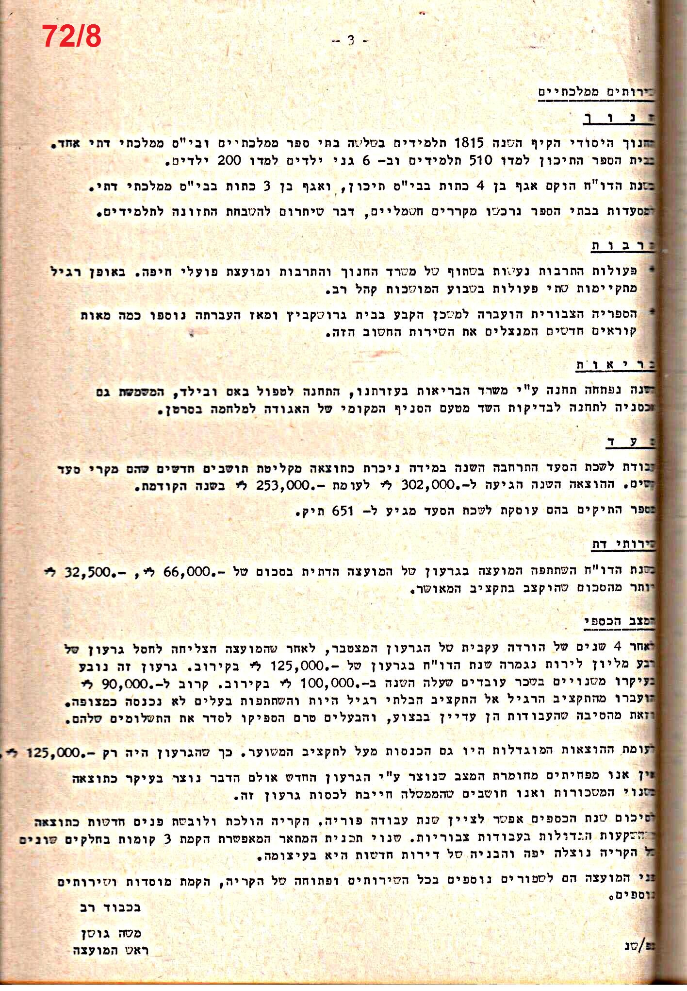 פרוטוקול 52 מועצה 24.10.65 – 6.1.53 by riki deri - Illustrated by מוזיאון בית גרושקביץ / כרך 52 - Ourboox.com