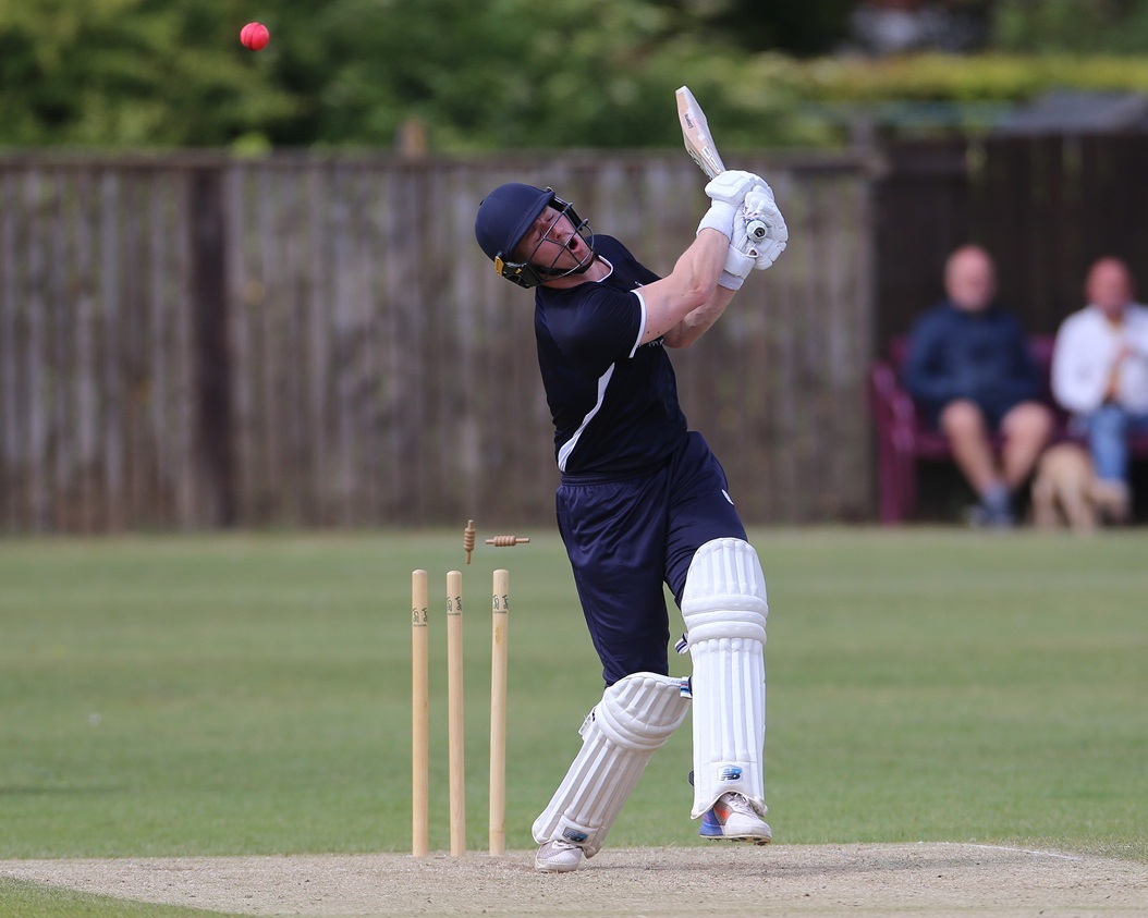 Pain is etched across Gareth Shaw's face as he hears the death rattle during Saltburn's Kerridge Cup win at Norton pic: Mark Fletcher MI News and Sport