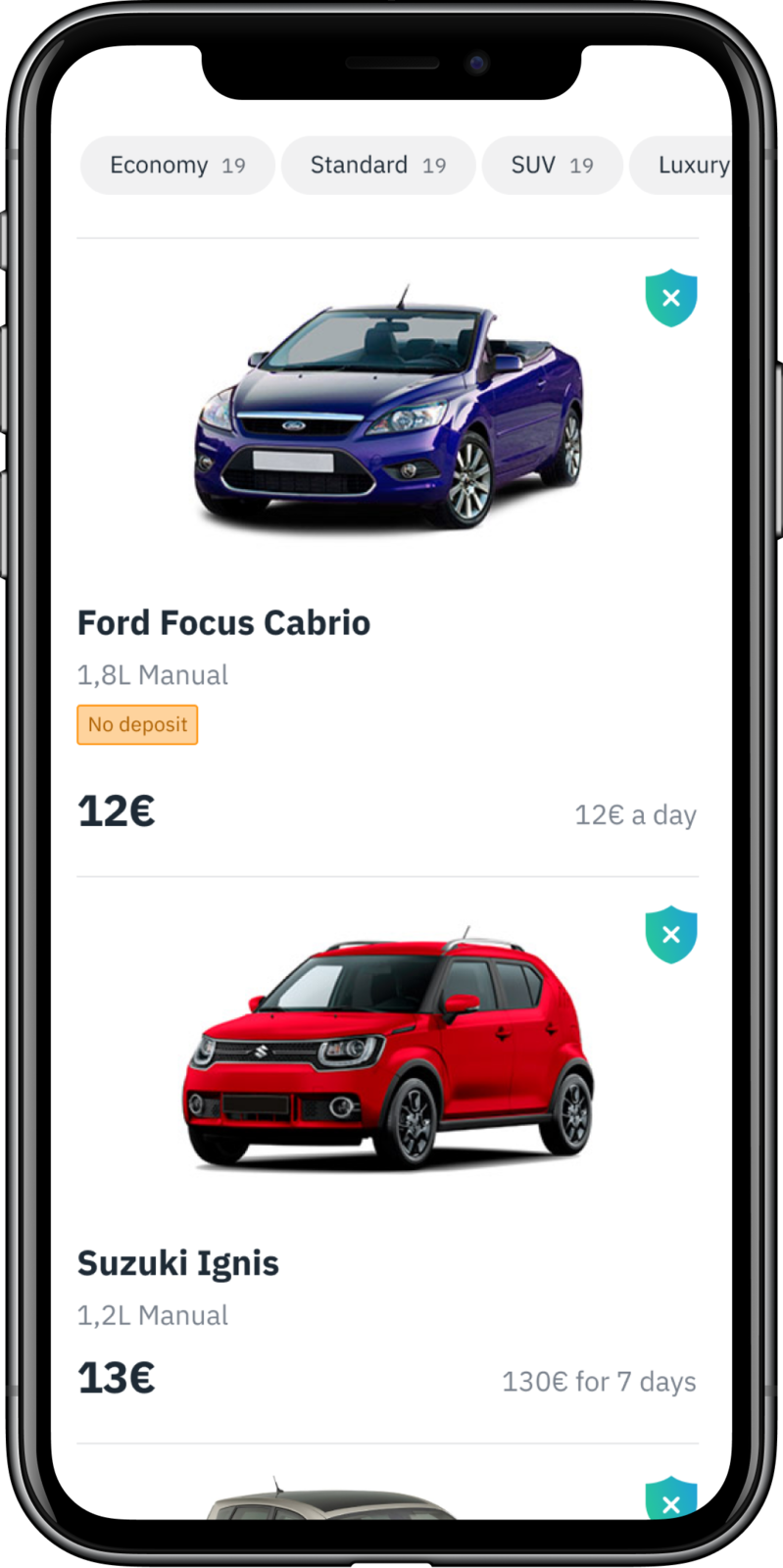 Localrent Free Cancellation and Booking Filters
