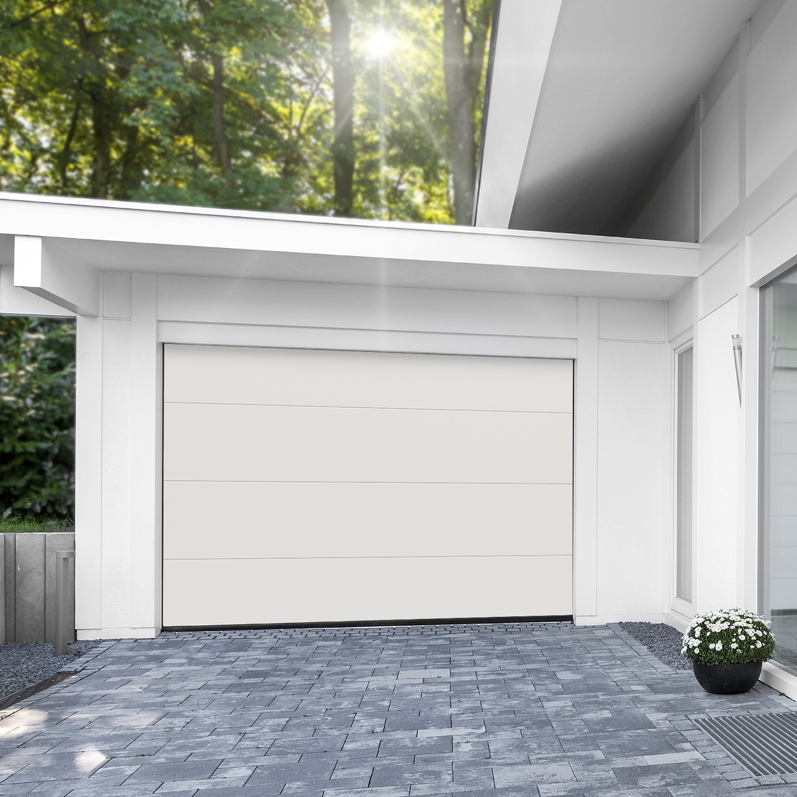 Garagentor Sektionaltor Tor 40 mm XL-Sicke Modern Weiß Anthrazit