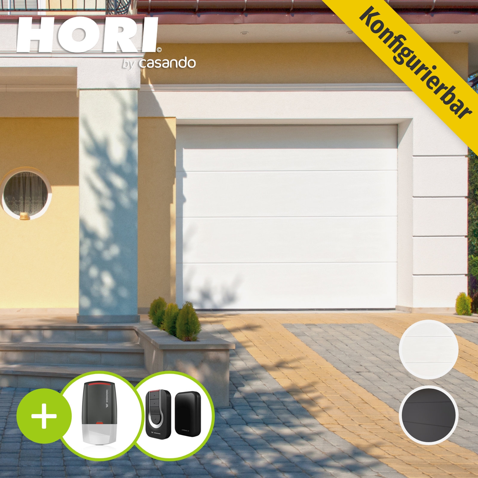 Garagentor Sektionaltor HORI Thermo40 XL Sicke inkl Zarge Antrieb 2x