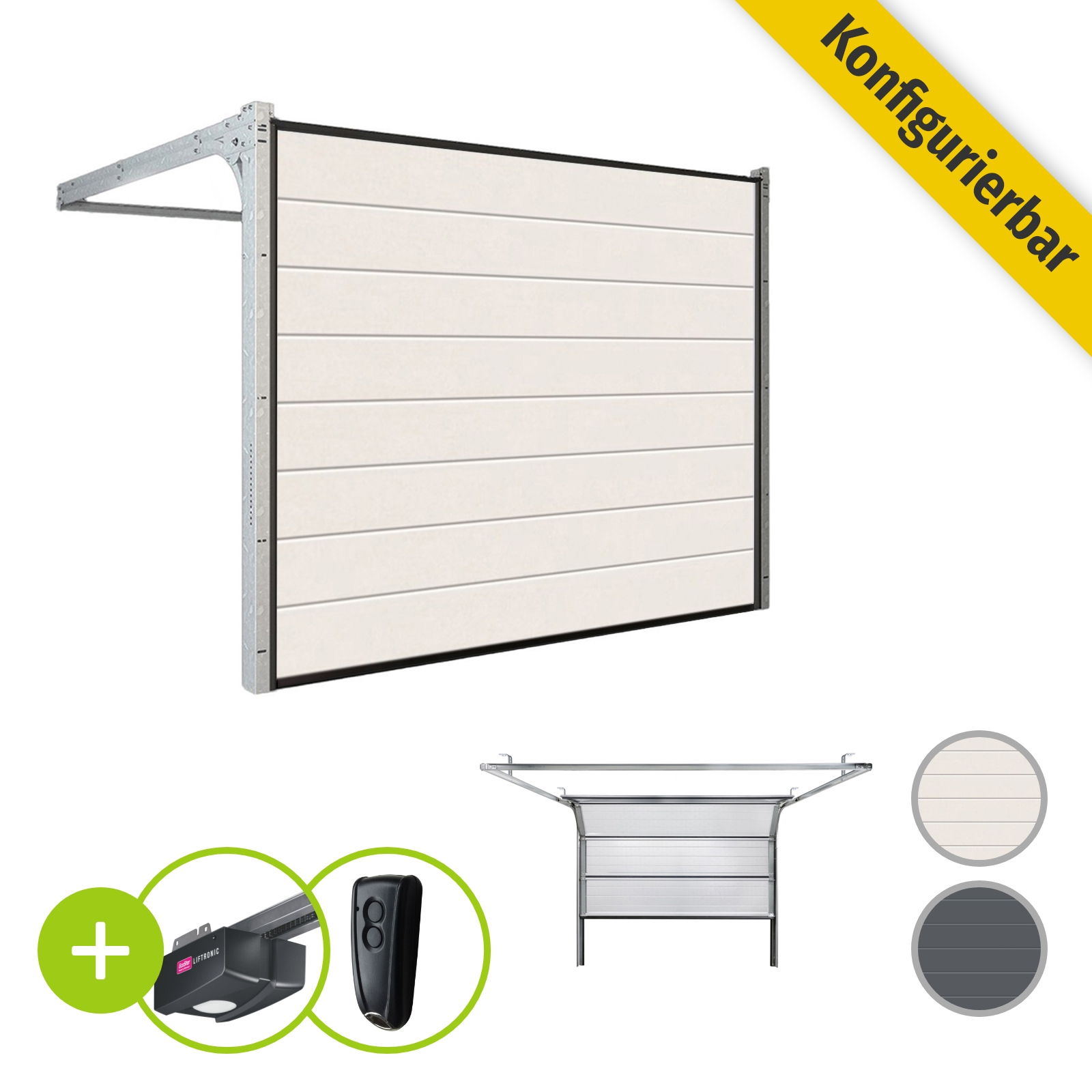 HÖRMANN Garagentor Sektionaltor 42 mm M-Sicke Modern Weiß Anthrazit