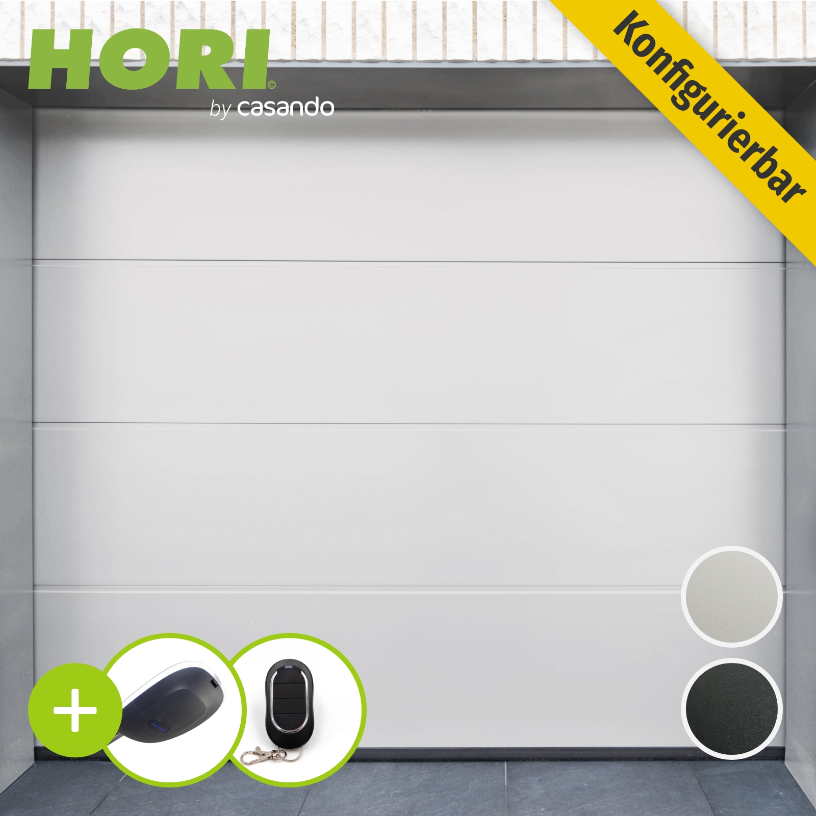 Garagentor Sektionaltor Tor 40 mm L-Sicke Modern Weiß Anthrazit